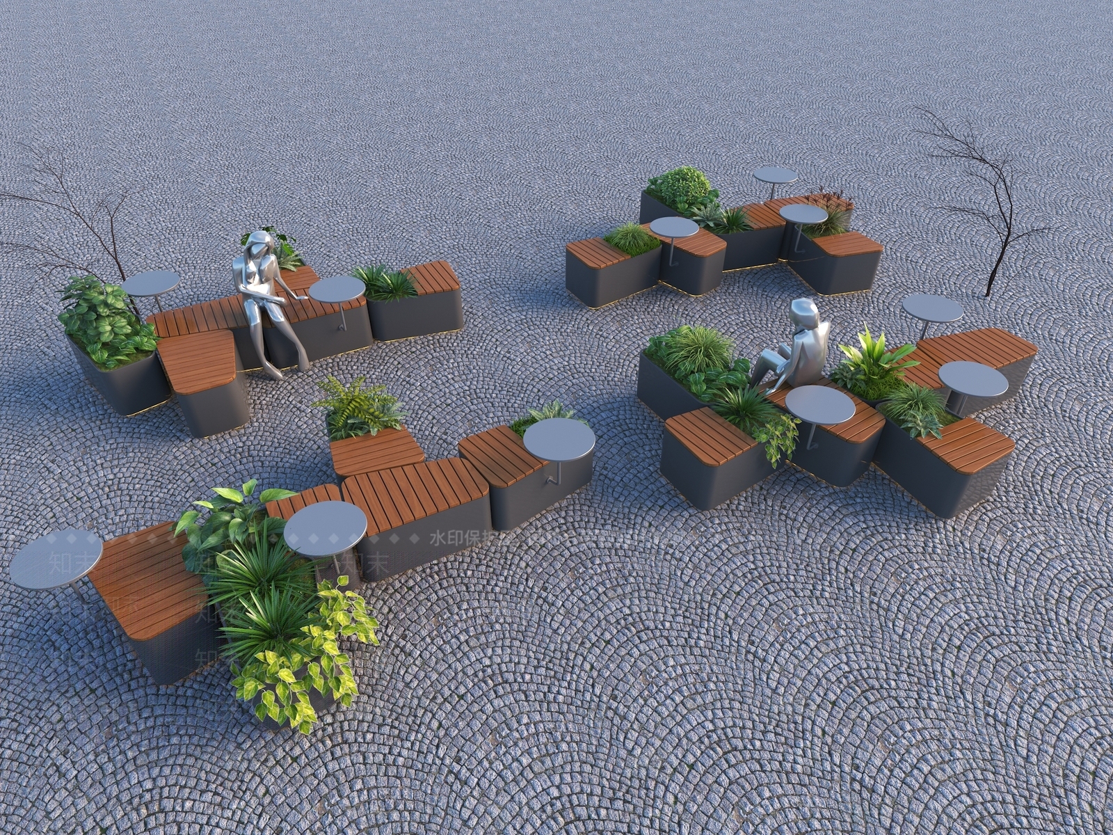 现代景观座椅3D模型下载【ID:1201788786】