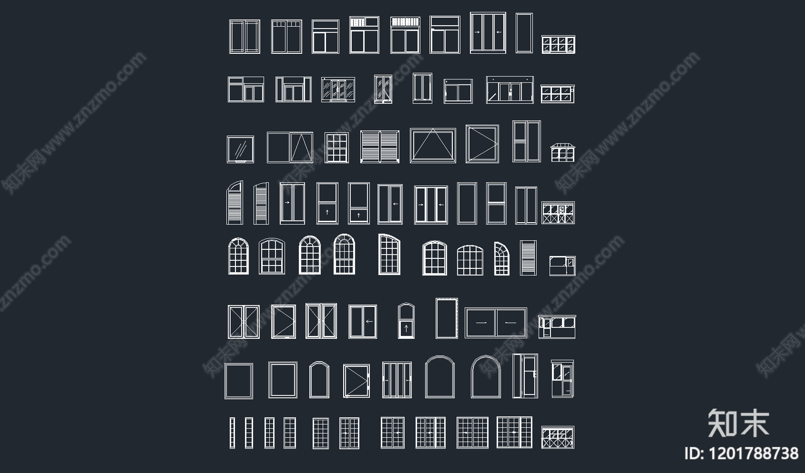 现代窗施工图下载【ID:1201788738】