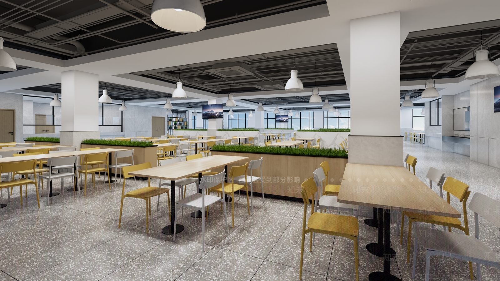 现代工业食堂SU模型下载【ID:1201790641】
