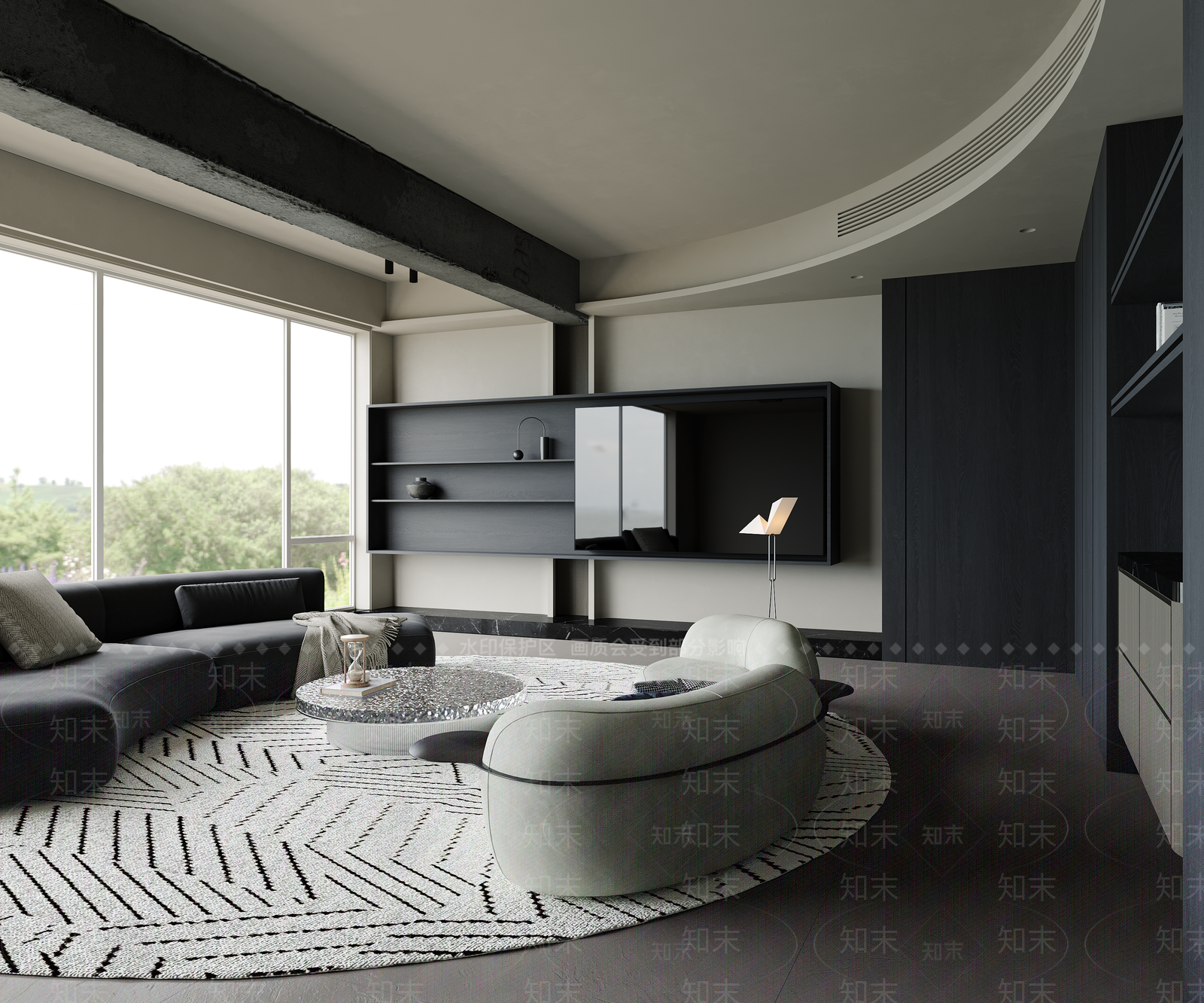 现代侘寂家居客厅3D模型下载【ID:1201790614】