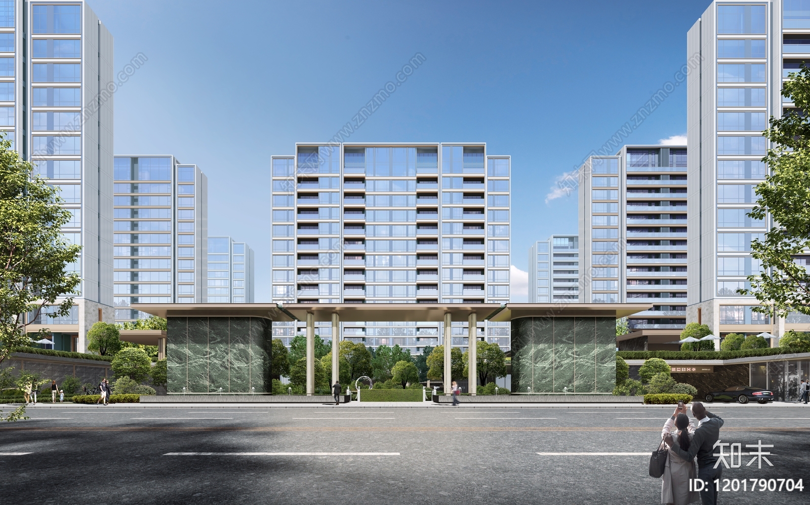 现代轻奢小区建筑下载【ID:1201790704】
