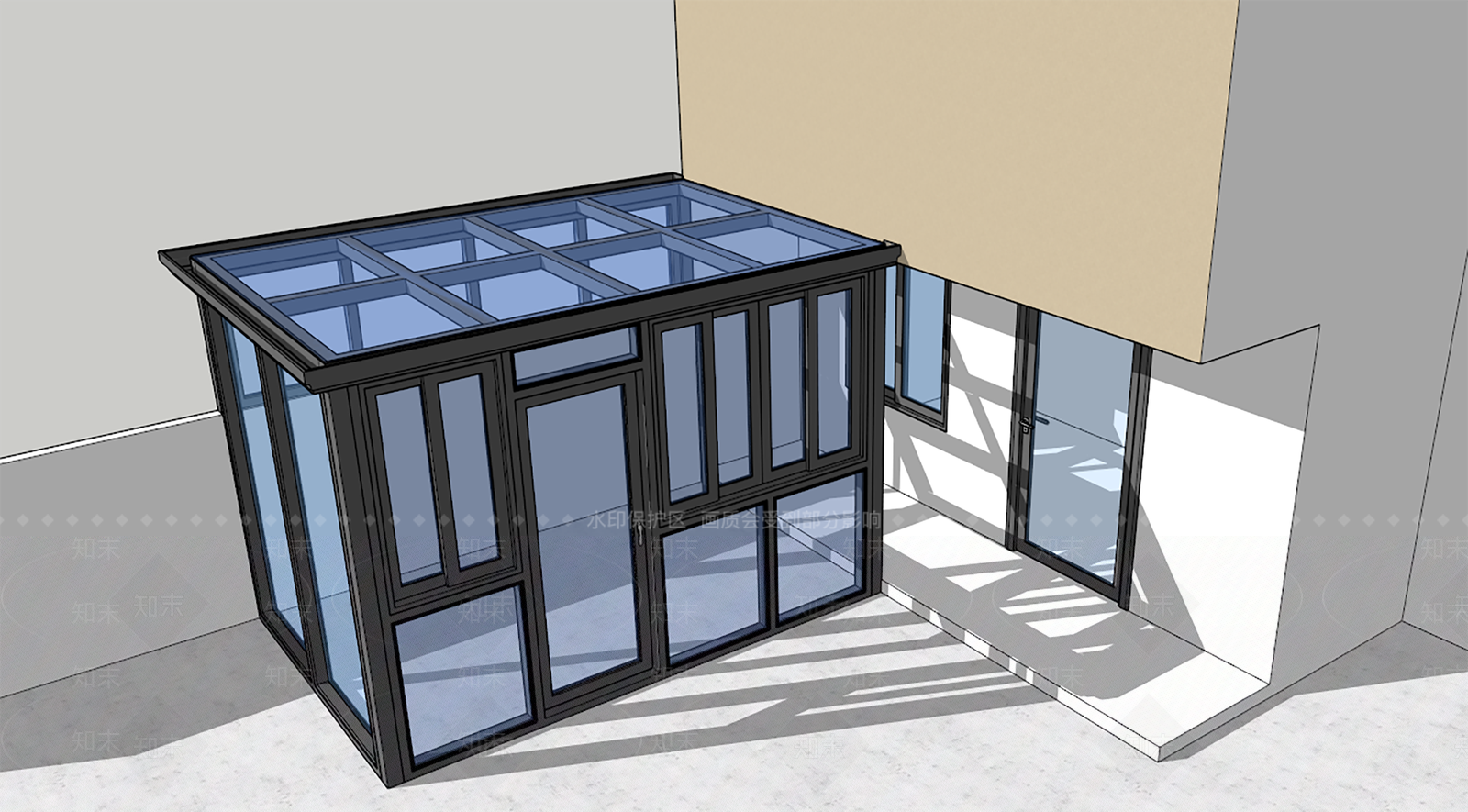 现代平开窗SU模型下载【ID:1201790606】