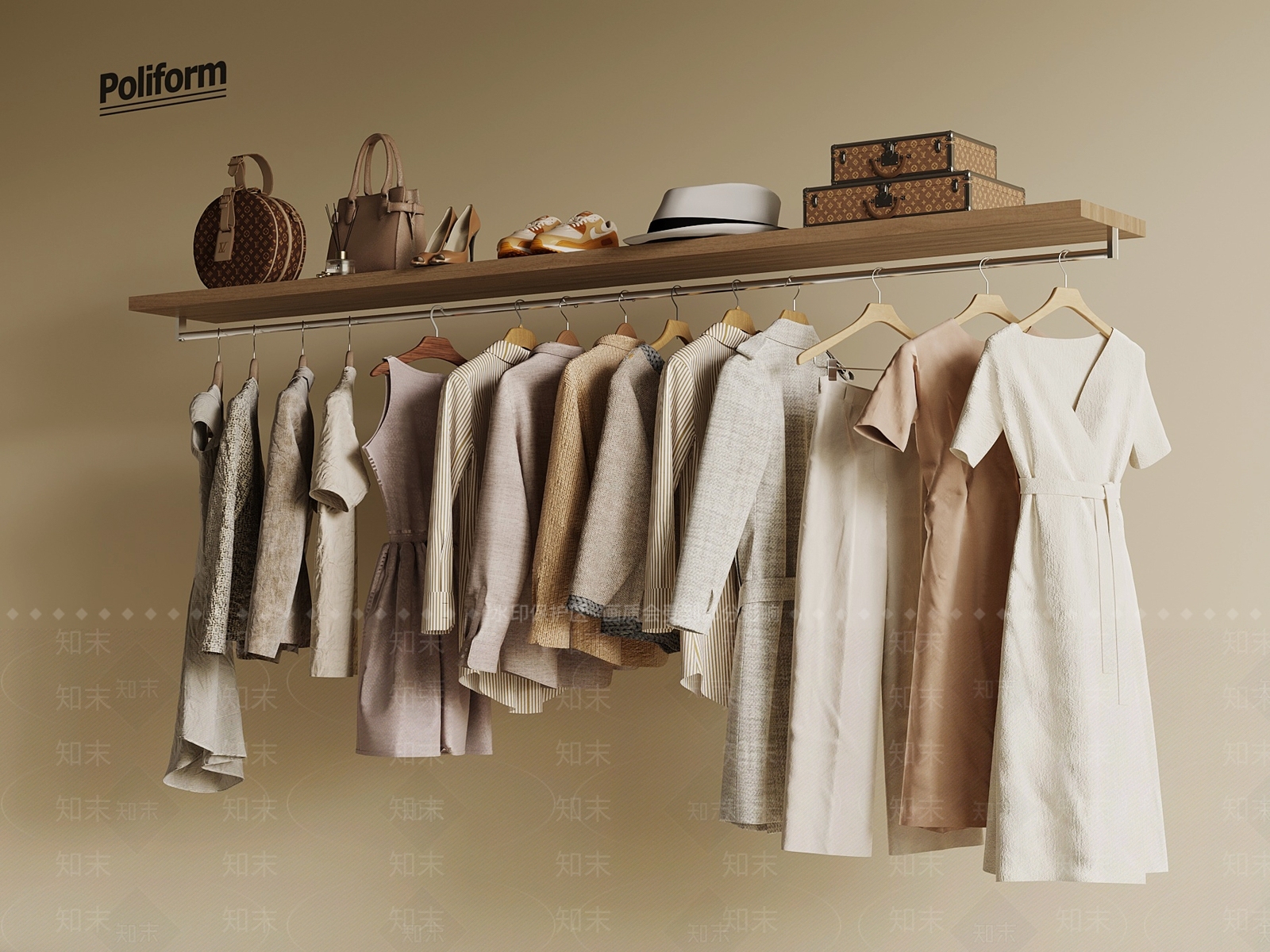 现代衣架3D模型下载【ID:1201792644】