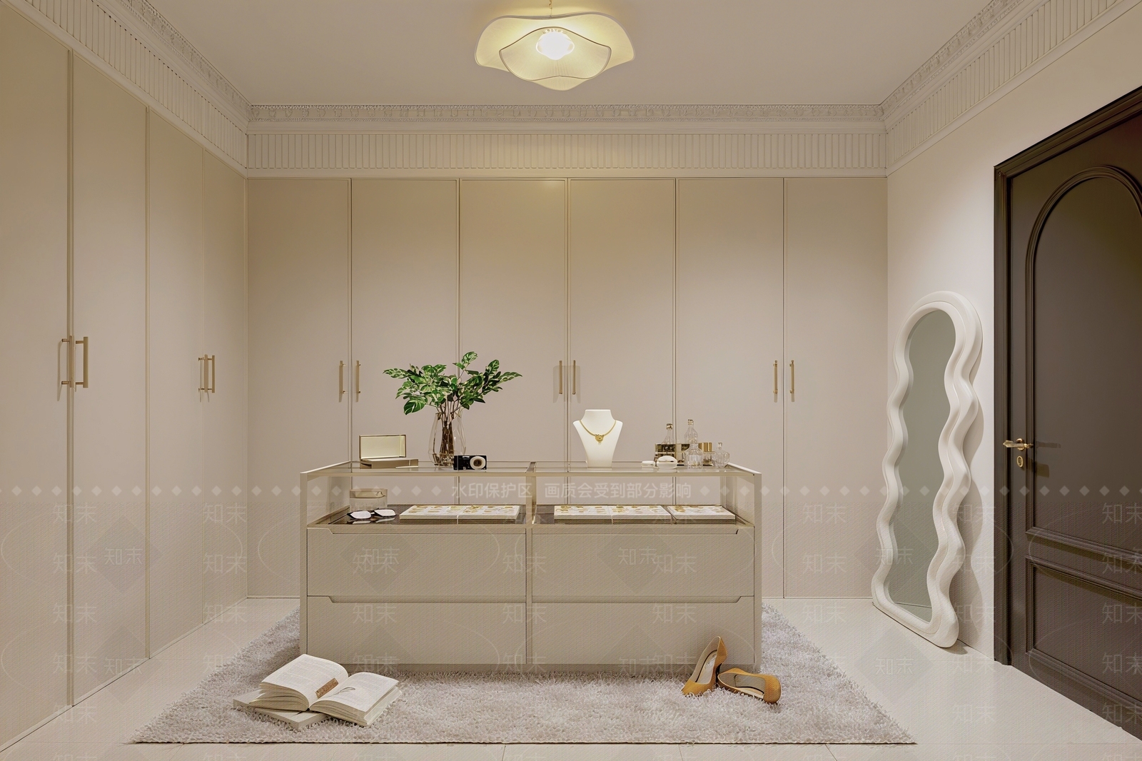 现代法式衣帽间3D模型下载【ID:1201794568】