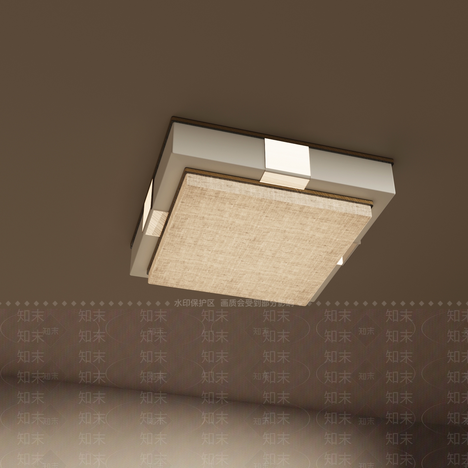 新中式吸顶灯3D模型下载【ID:1201793944】