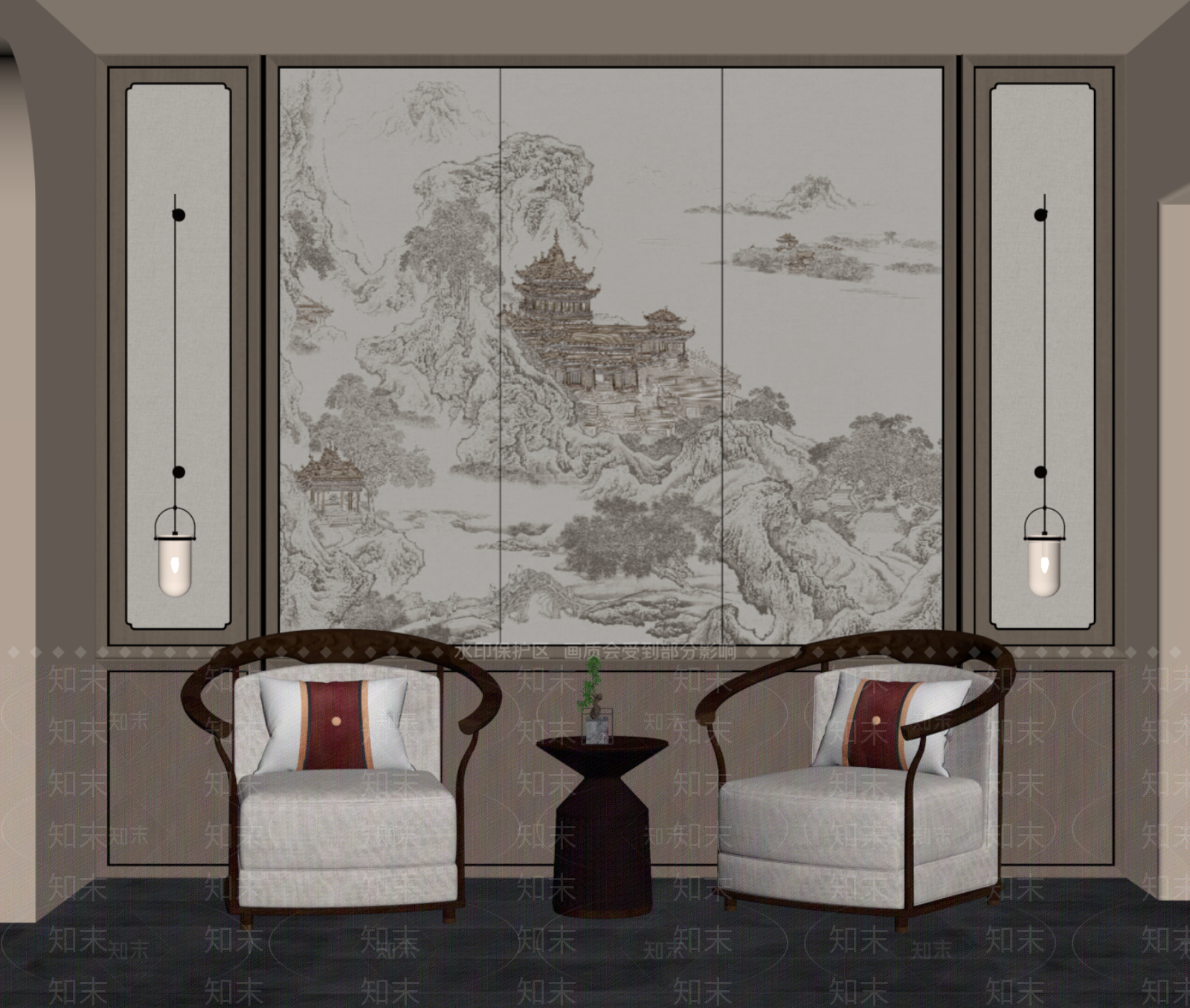 新中式休闲椅SU模型下载【ID:1201794957】