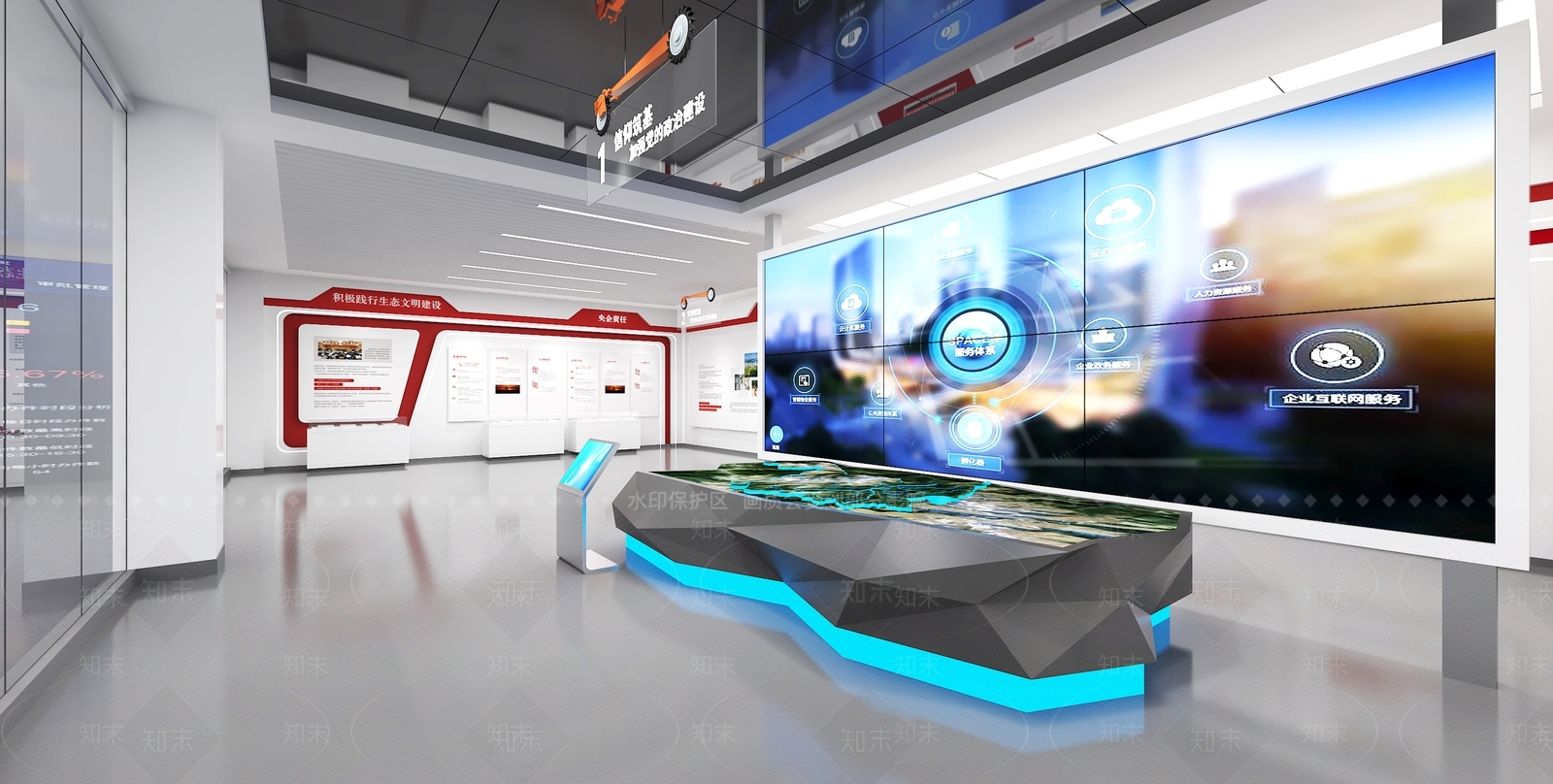 现代党建展厅3D模型下载【ID:1201796006】