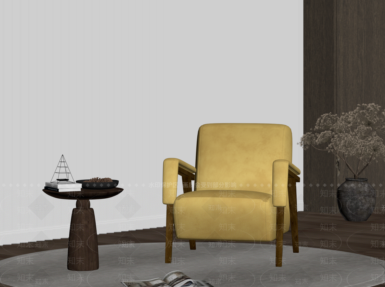 现代休闲椅SU模型下载【ID:1201796146】