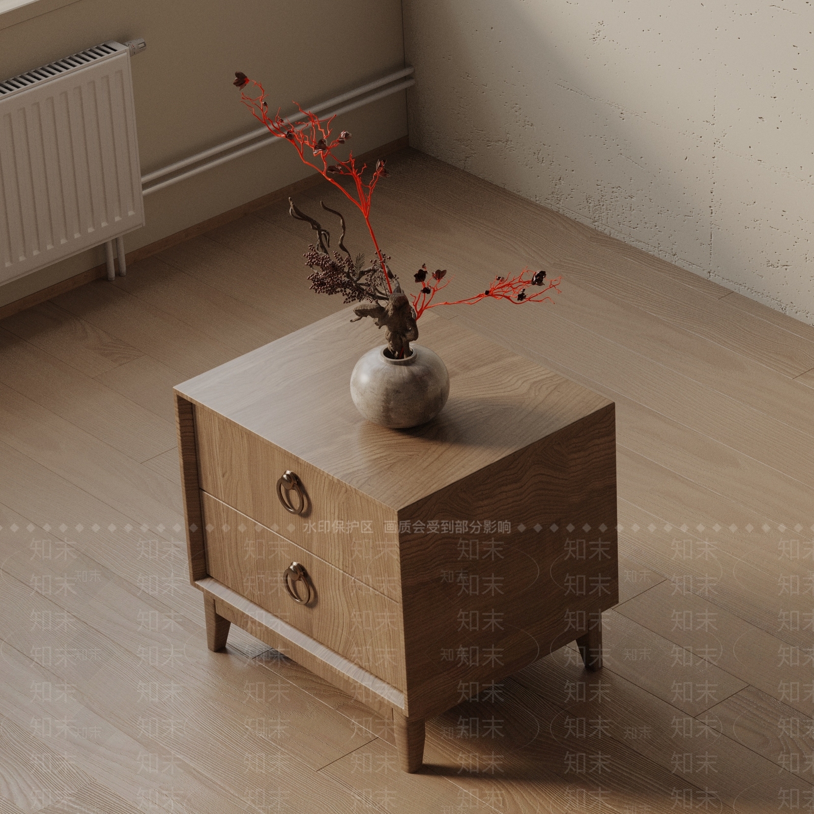 现代床头柜3D模型下载【ID:1201797511】