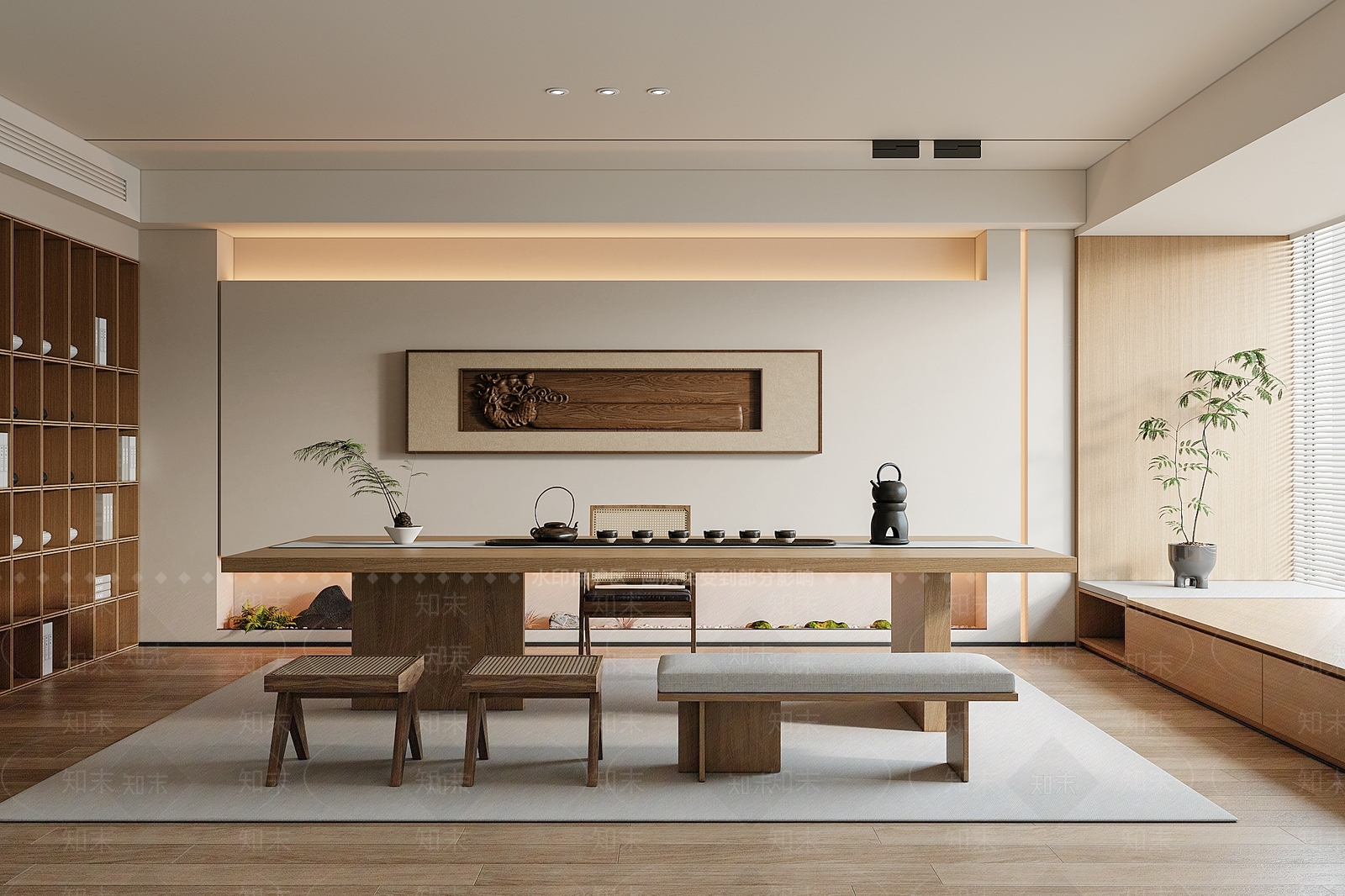 现代新中式茶室3D模型下载【ID:1201797589】