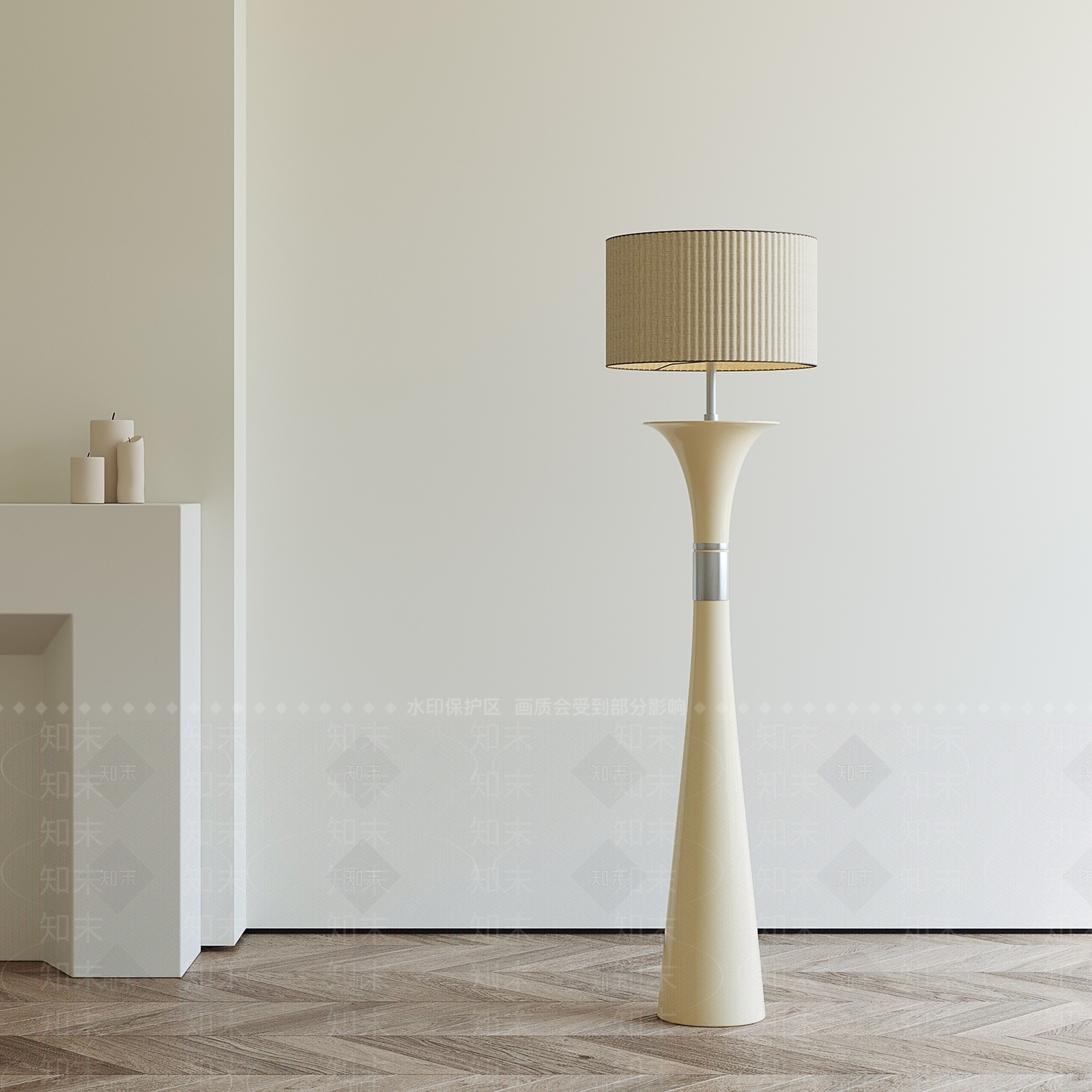 现代奶油落地灯3D模型下载【ID:1201797700】