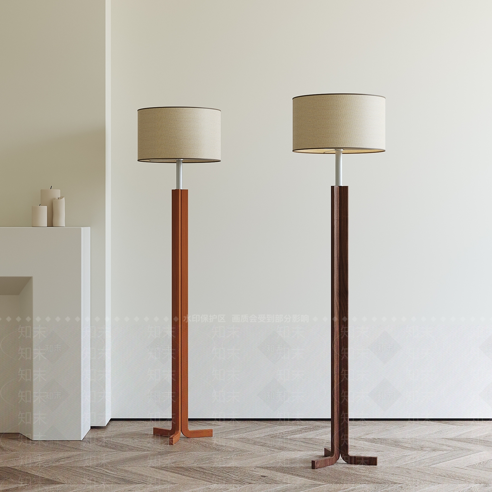 现代中古落地灯3D模型下载【ID:1201797990】