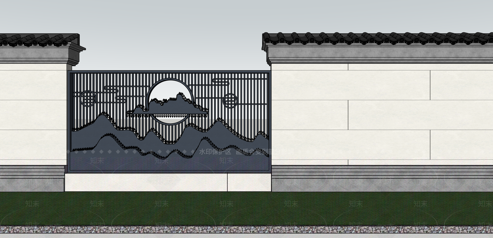 新中式现代屏风SU模型下载【ID:1201798409】