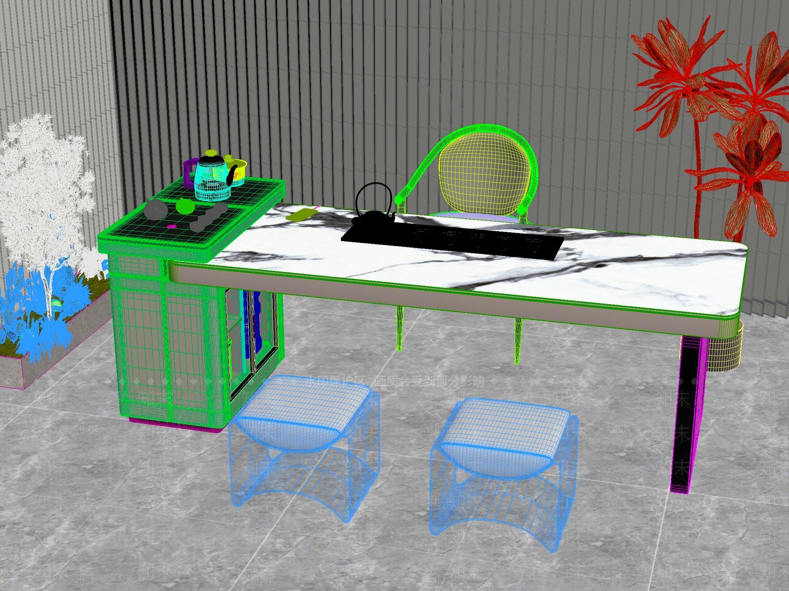 新中式中式茶桌椅3D模型下载【ID:1201799280】