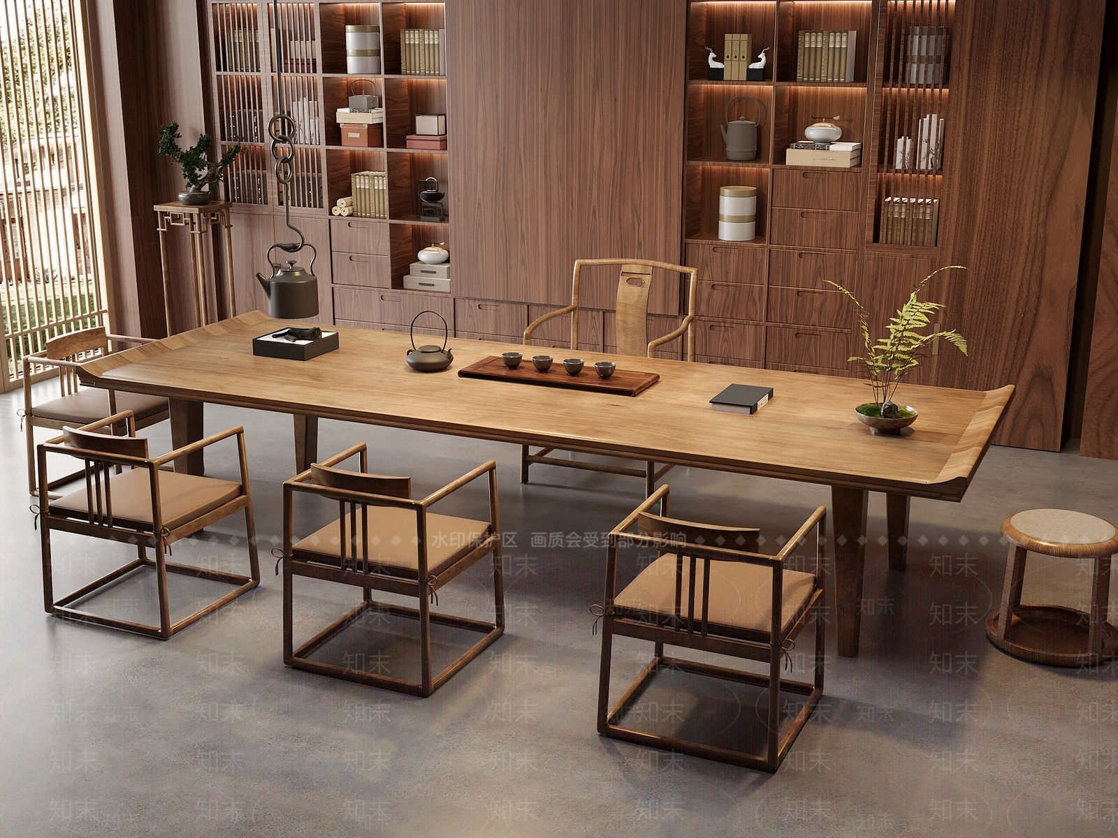 新中式中式茶桌椅3D模型下载【ID:1201799765】