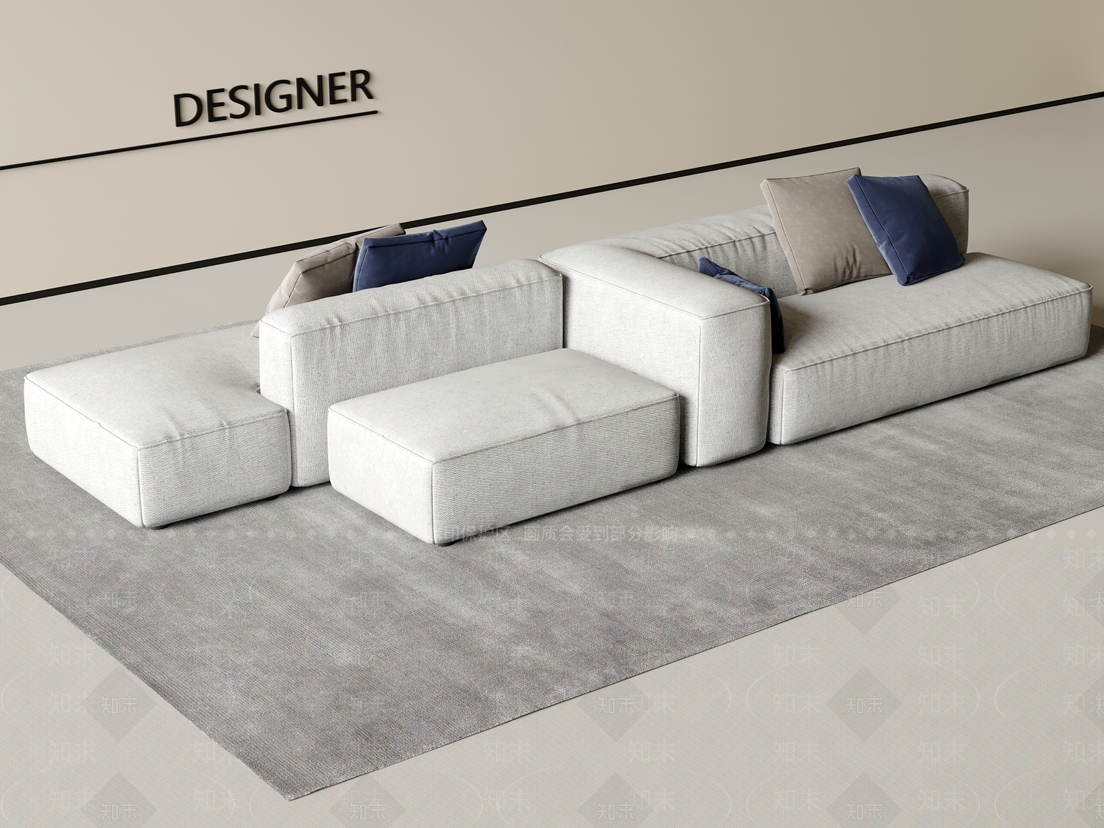现代多人沙发3D模型下载【ID:1201801493】