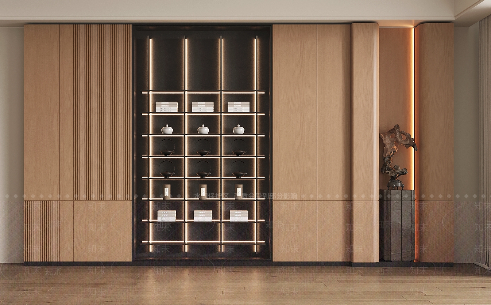 新中式沙发背景墙3D模型下载【ID:1201802110】