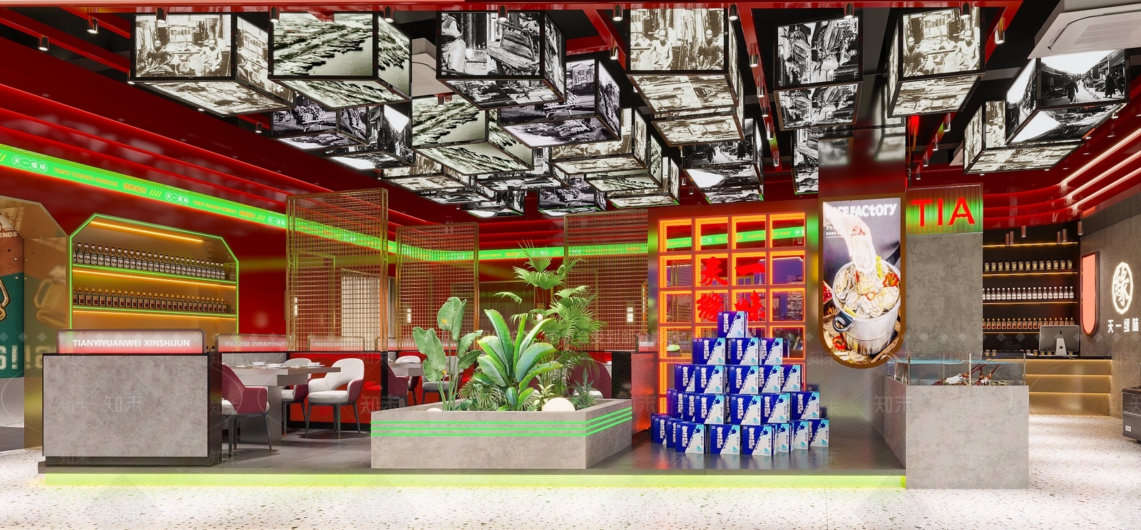 现代烤肉店3D模型下载【ID:1201803116】