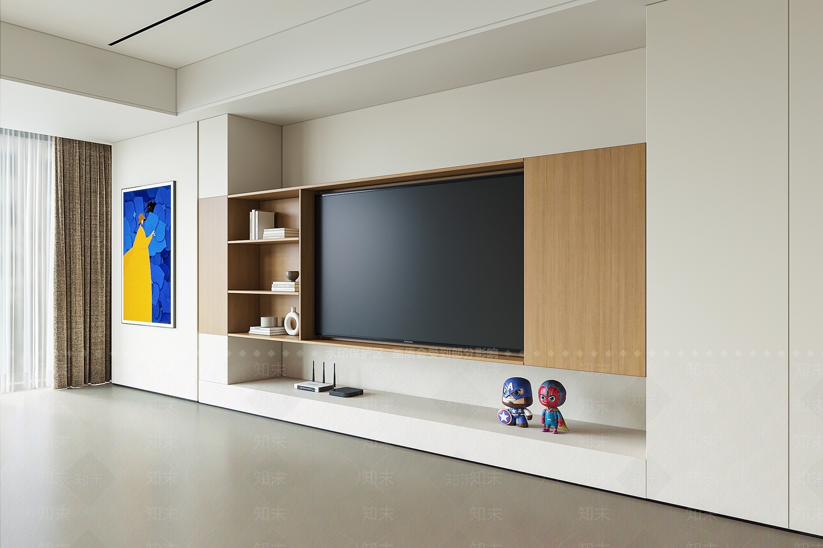 现代极简电视背景墙3D模型下载【ID:1201803520】