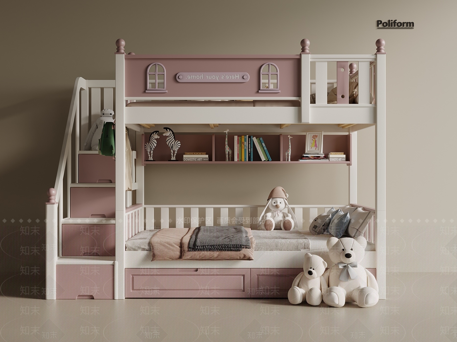 现代意式儿童床3D模型下载【ID:1201806354】