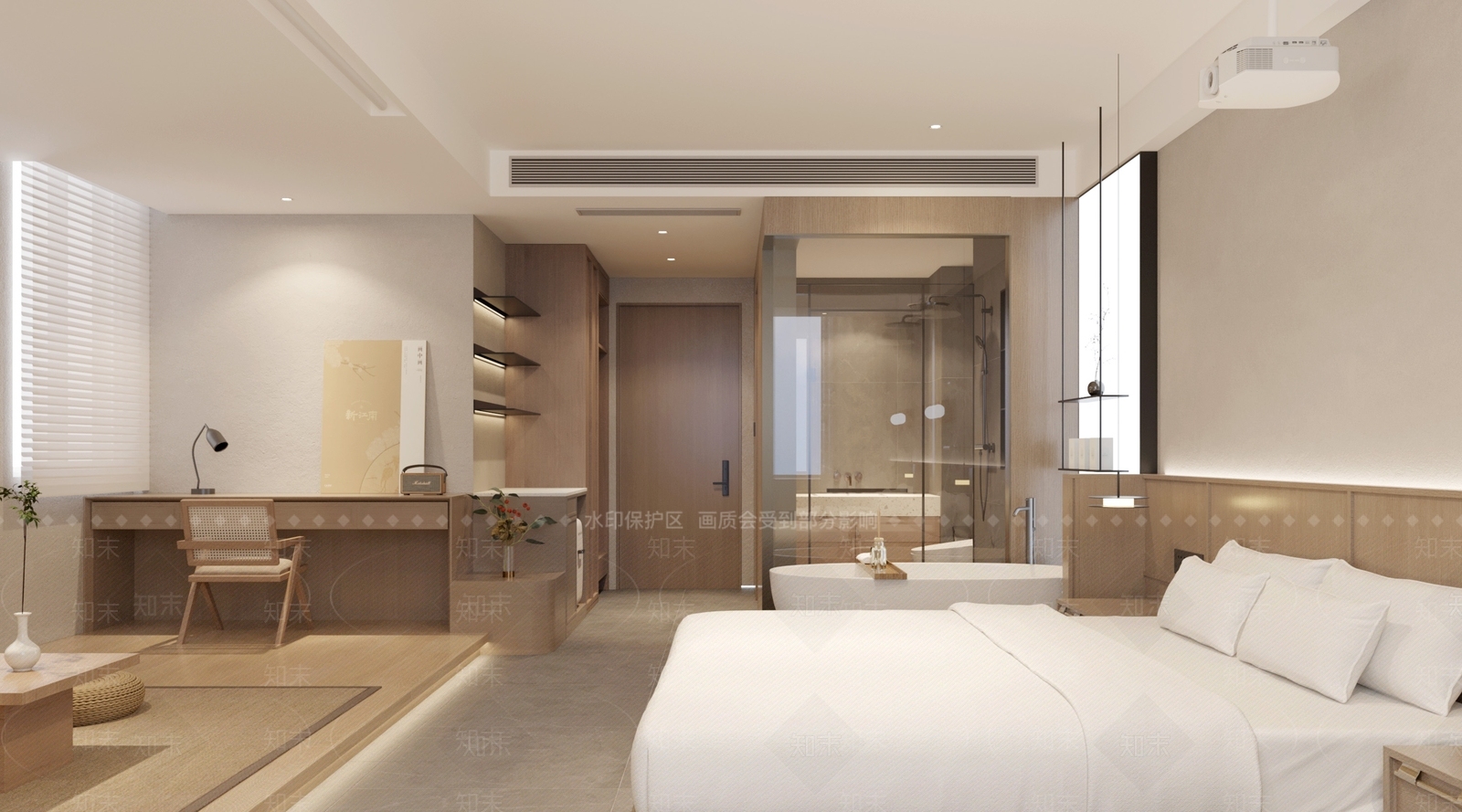 新中式侘寂民宿3D模型下载【ID:1201806837】
