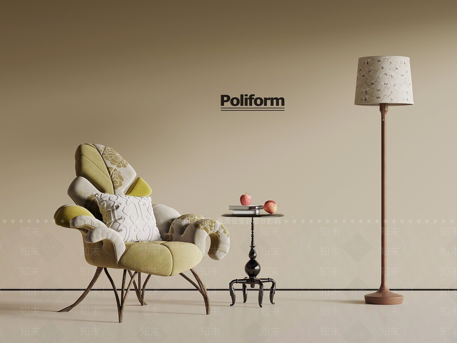 法式休闲椅3D模型下载【ID:1201809058】