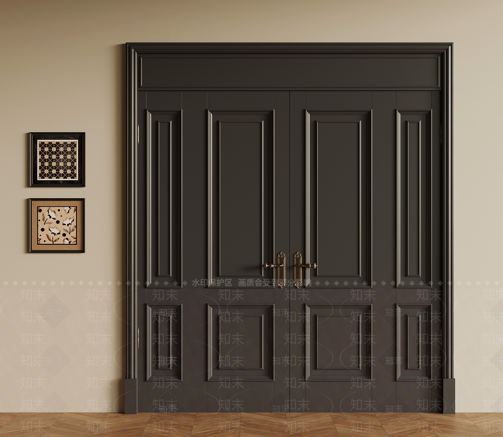法式双开门3D模型下载【ID:1201810793】