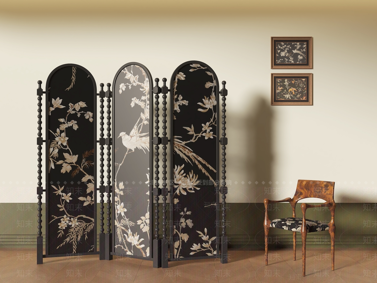 中古屏风3D模型下载【ID:1201811054】