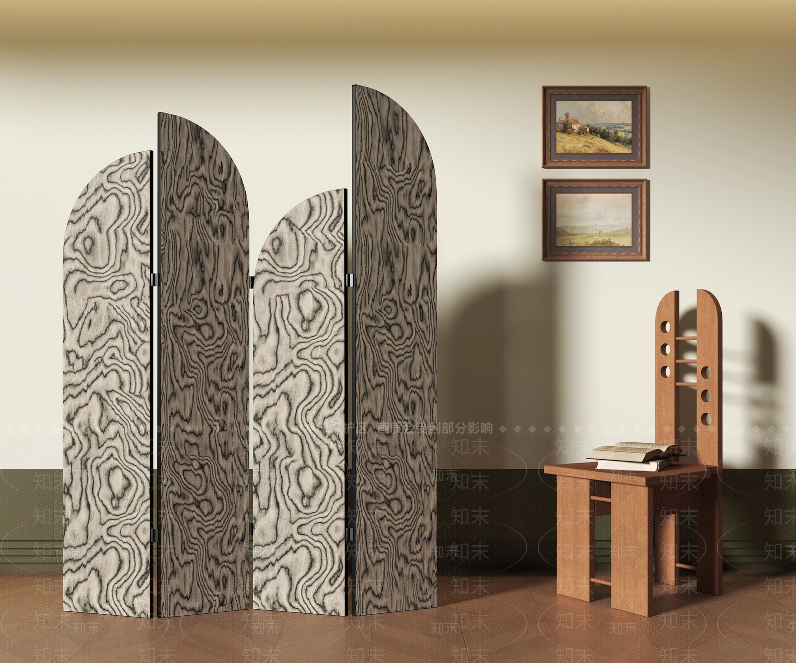 侘寂屏风3D模型下载【ID:1201811277】