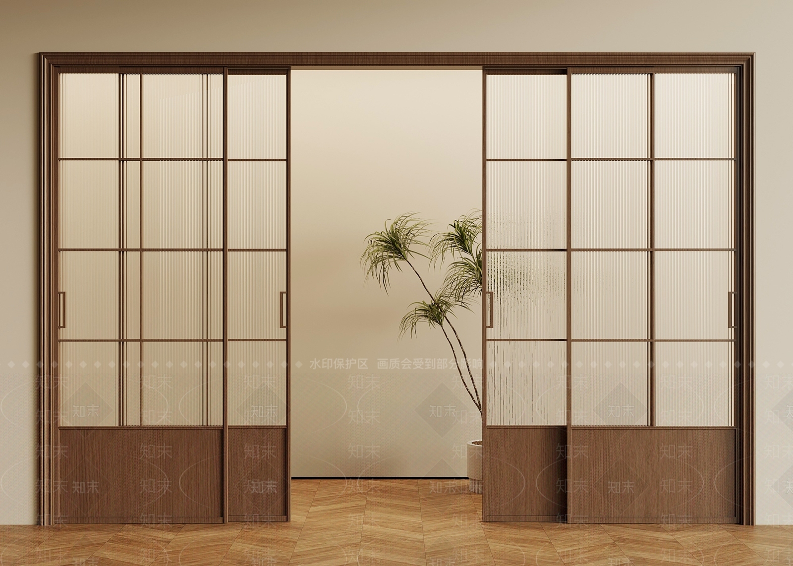 现代中古推拉门SU模型下载【ID:1201811440】