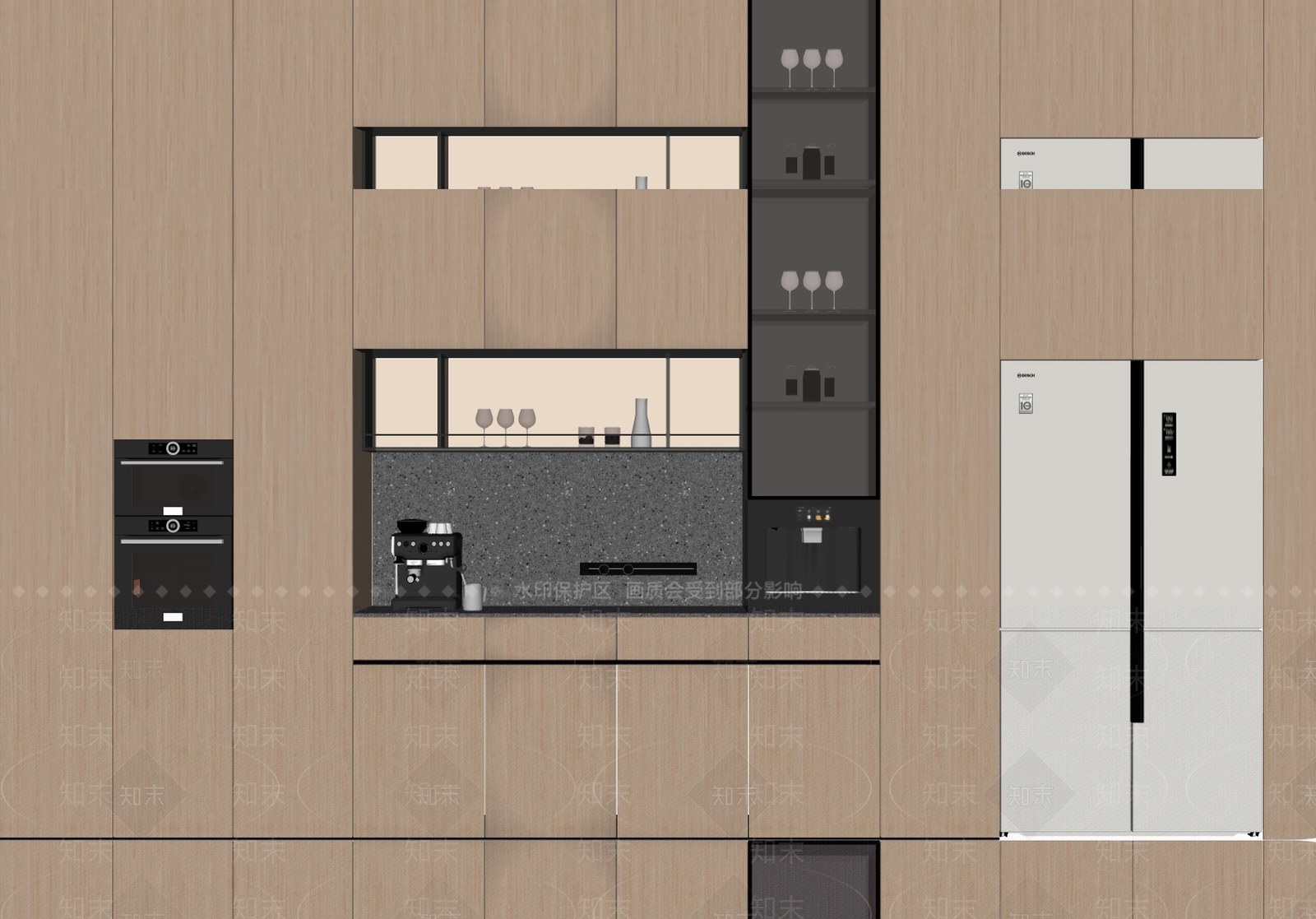 现代橱柜SU模型下载【ID:1201811697】