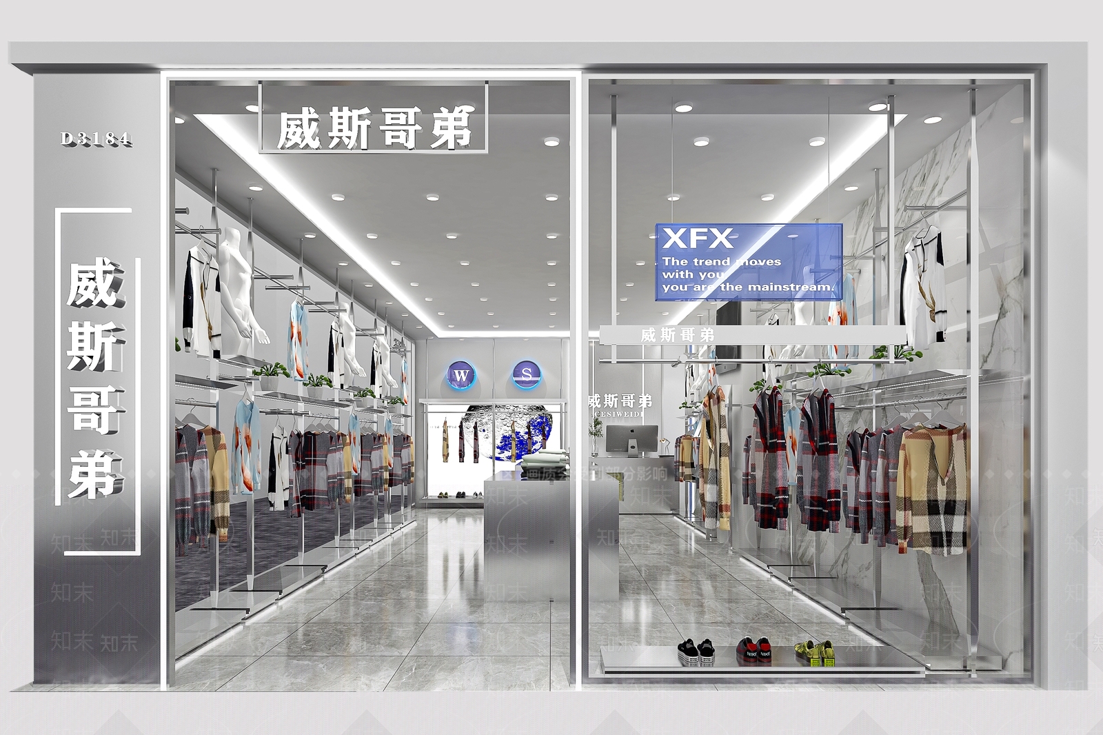 现代服装店3D模型下载【ID:1201812502】