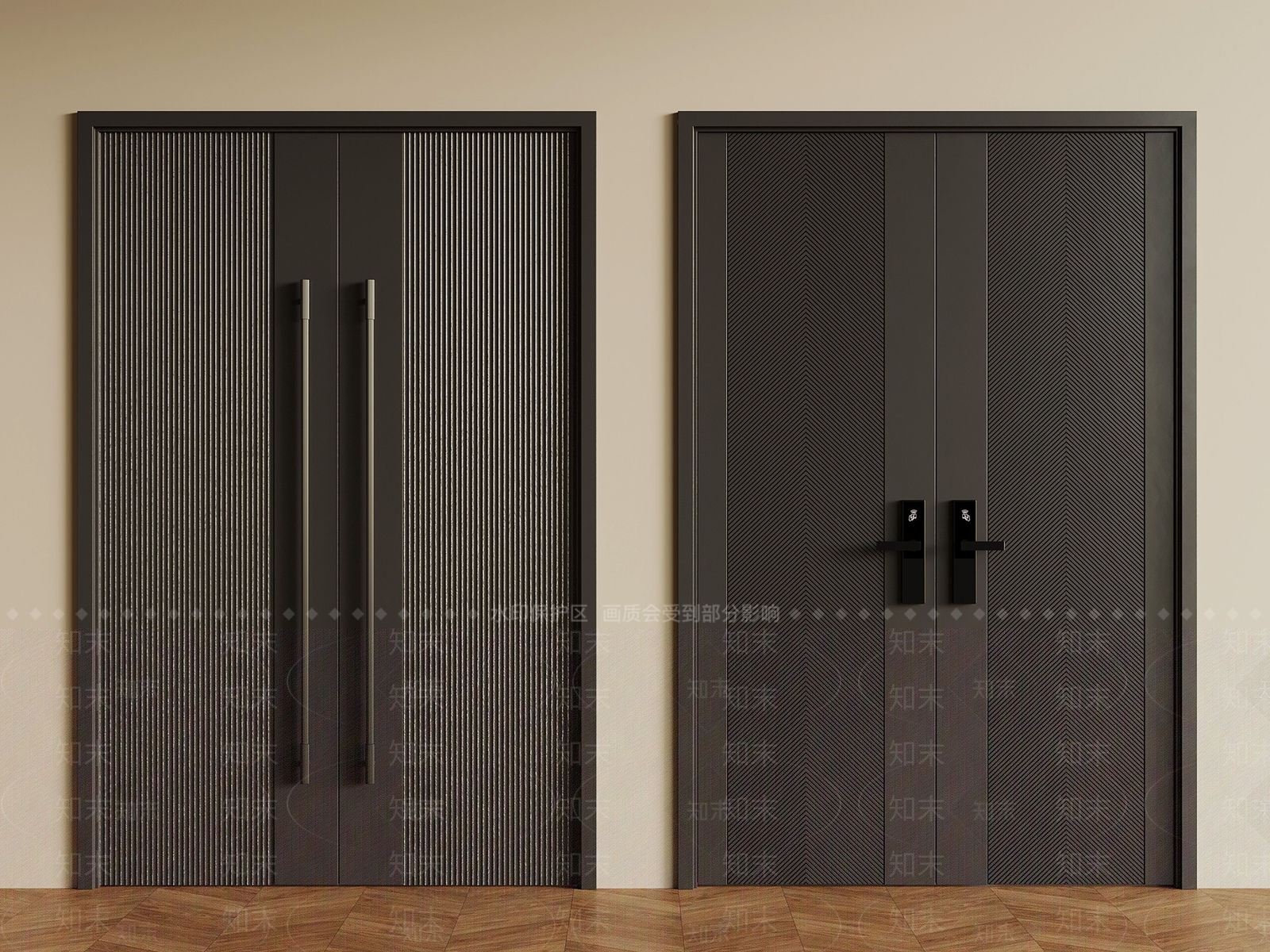 现代双开门3D模型下载【ID:1201814284】