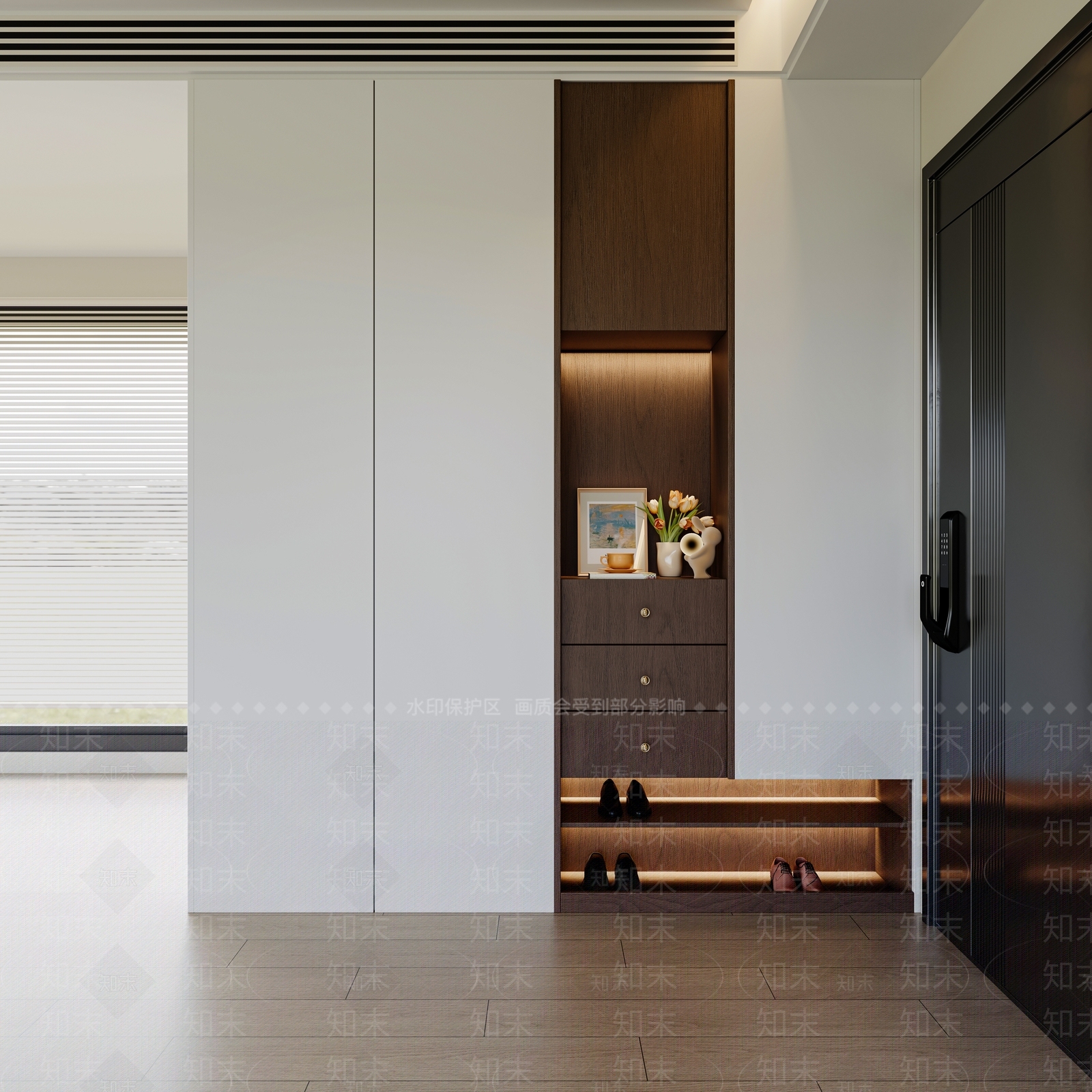 现代鞋柜3D模型下载【ID:1201814199】