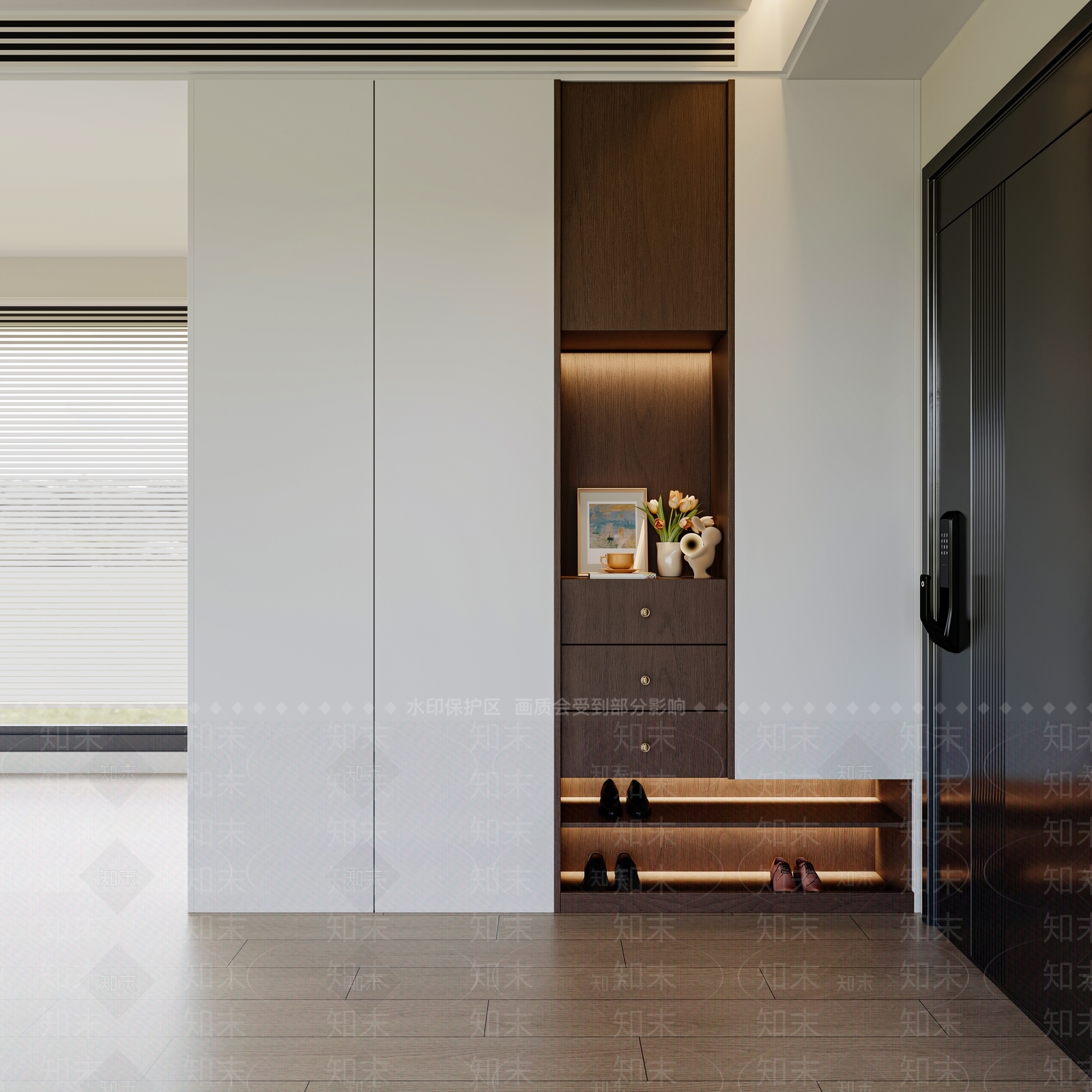 现代鞋柜SU模型下载【ID:1201814380】