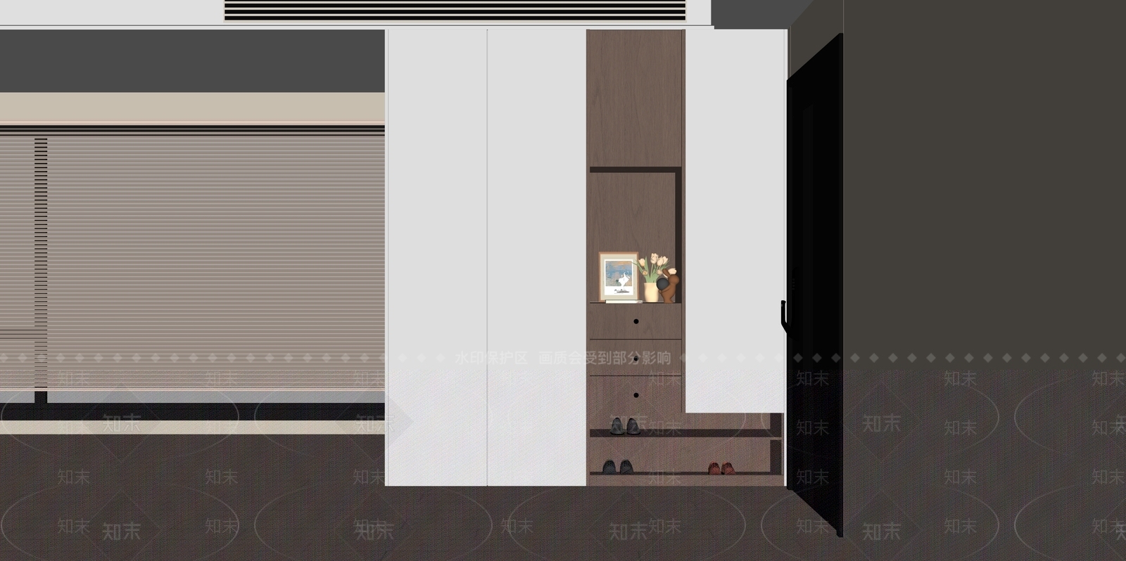 现代鞋柜SU模型下载【ID:1201814380】
