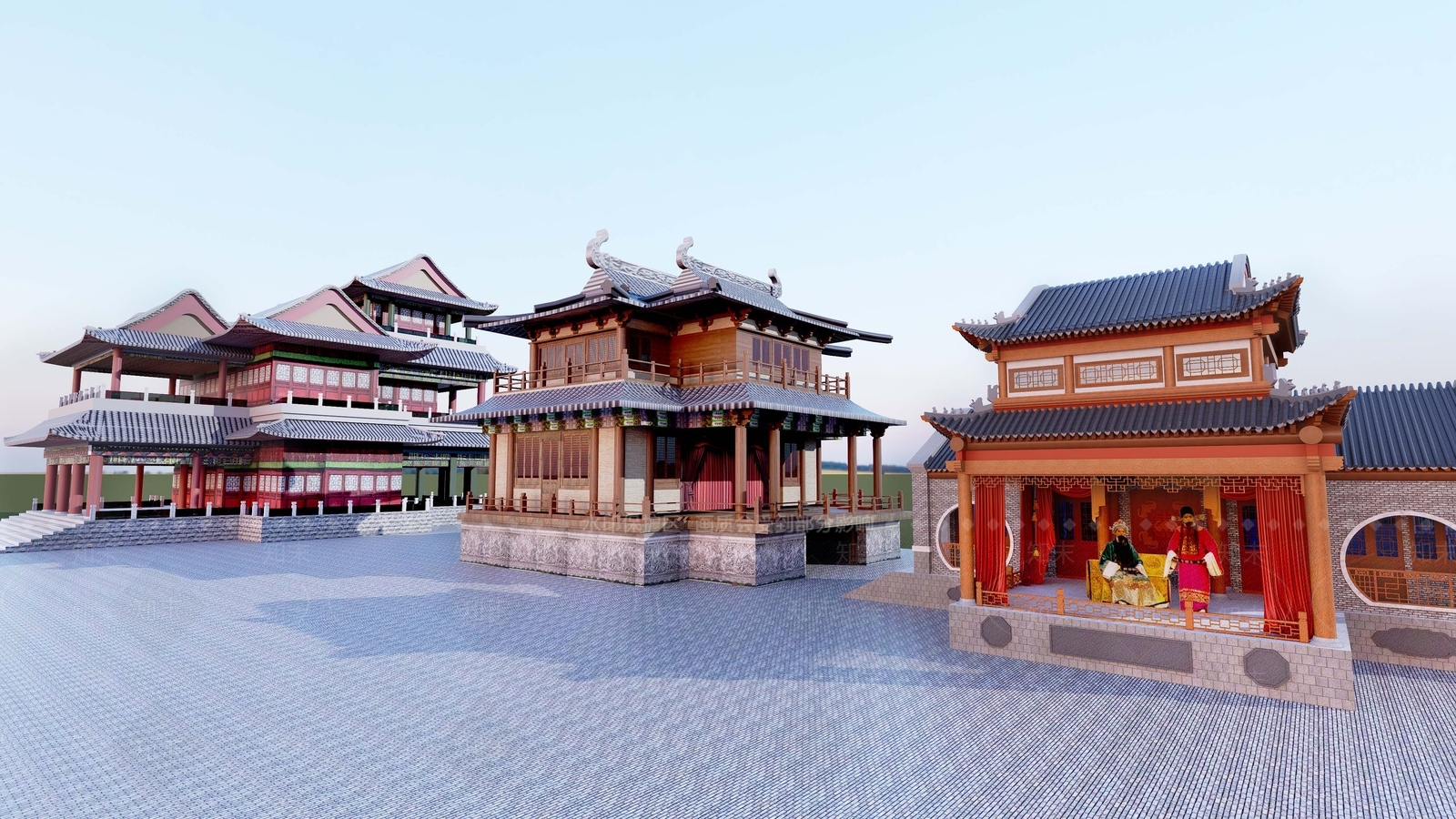中式古建筑SU模型下载【ID:1201815341】
