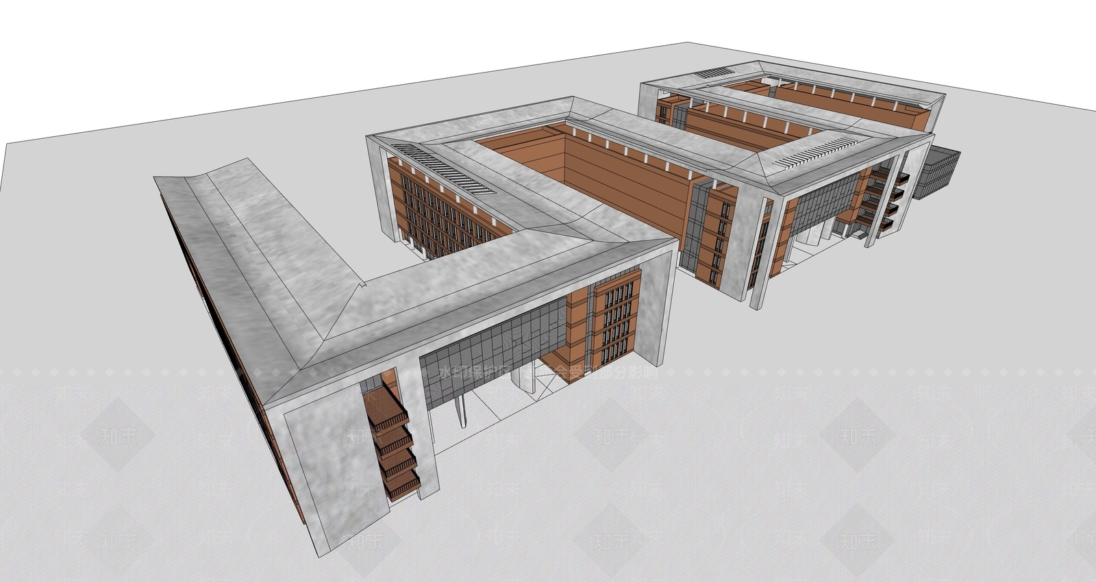现代大学教学楼SU模型下载【ID:1201859252】
