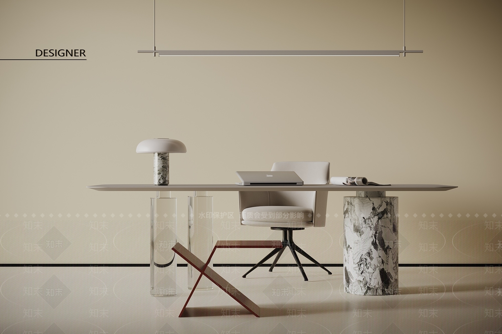 现代意式书桌椅3D模型下载【ID:1201819118】