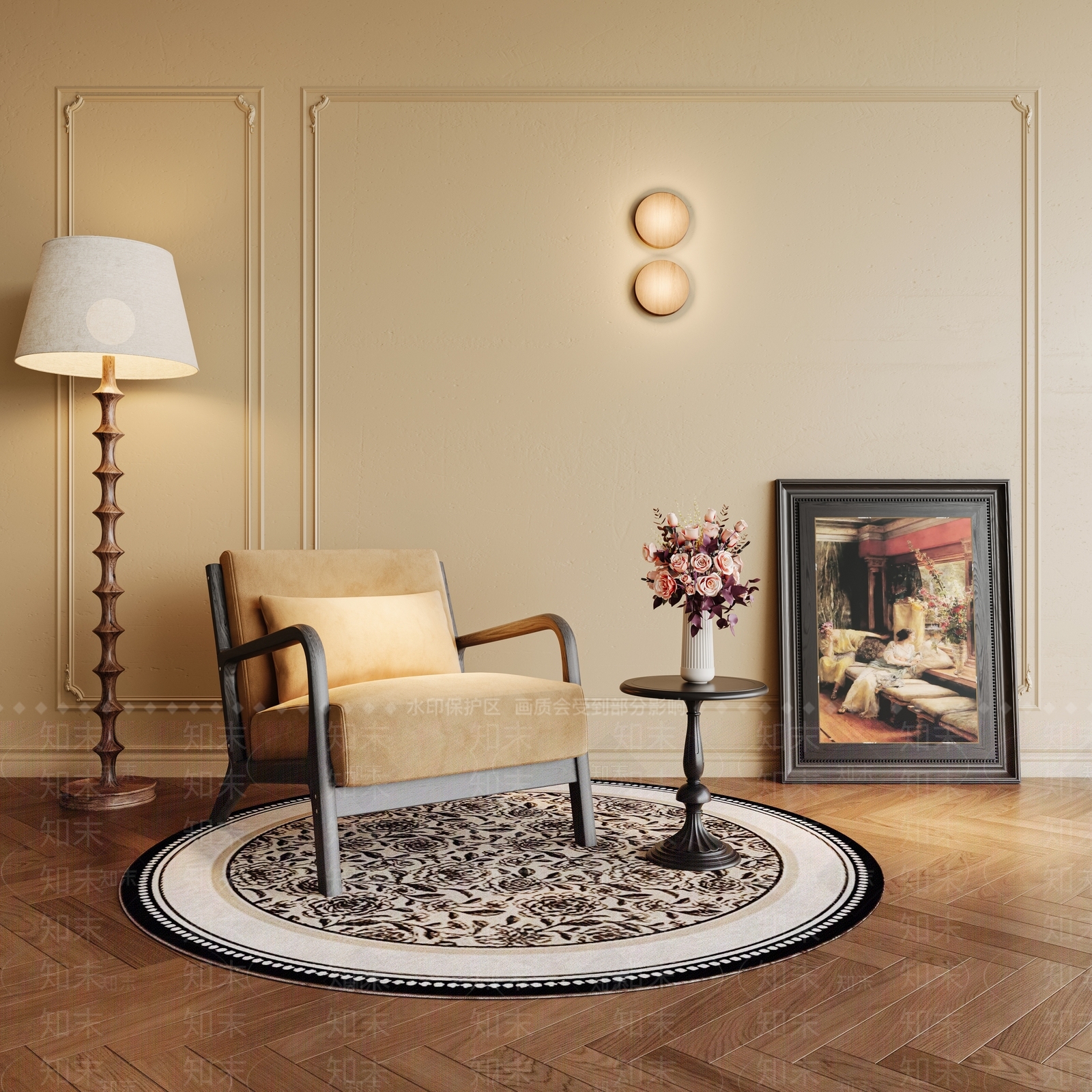 法式中古休闲椅3D模型下载【ID:1201819489】