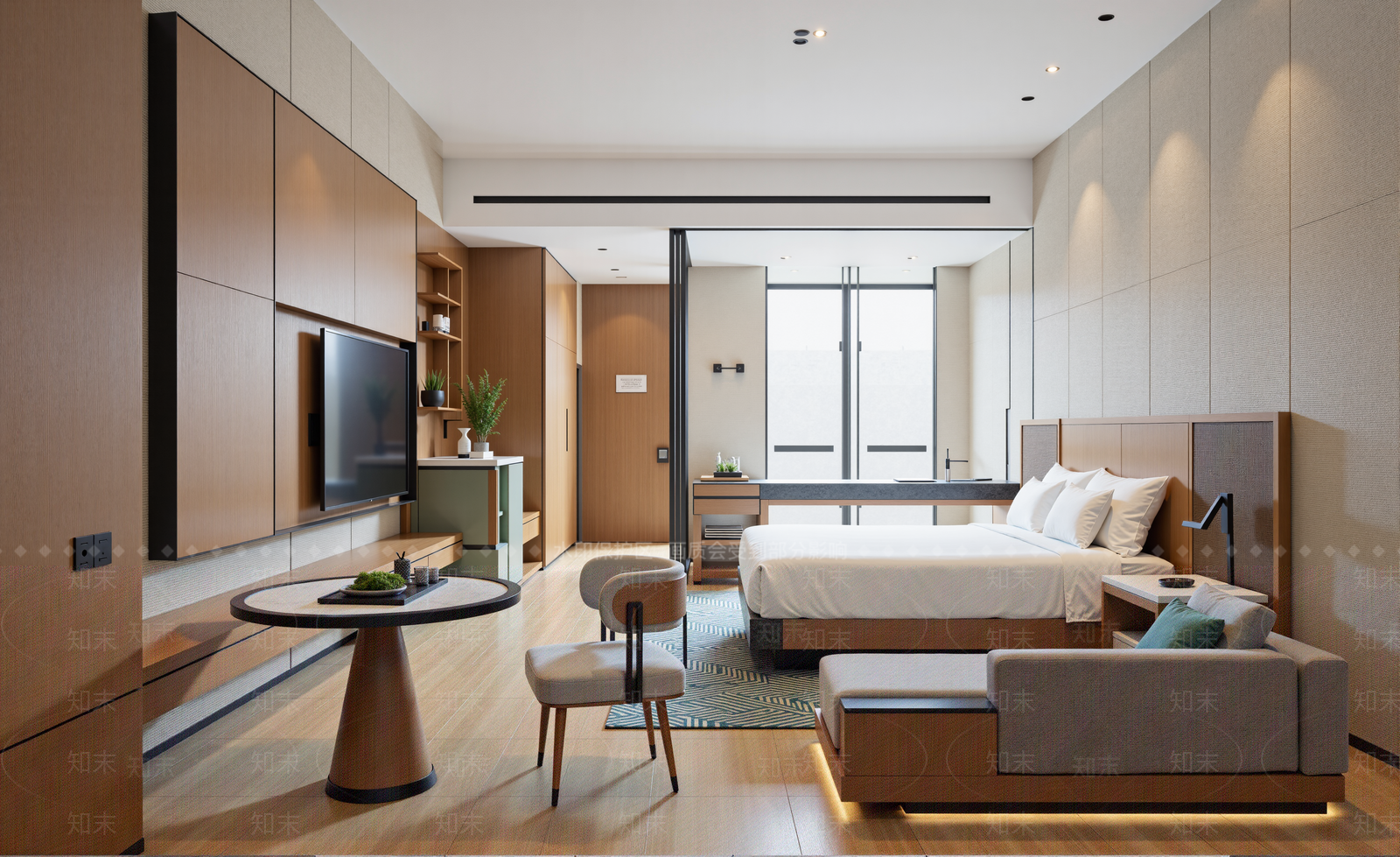 现代酒店客房SU模型下载【ID:1201820705】