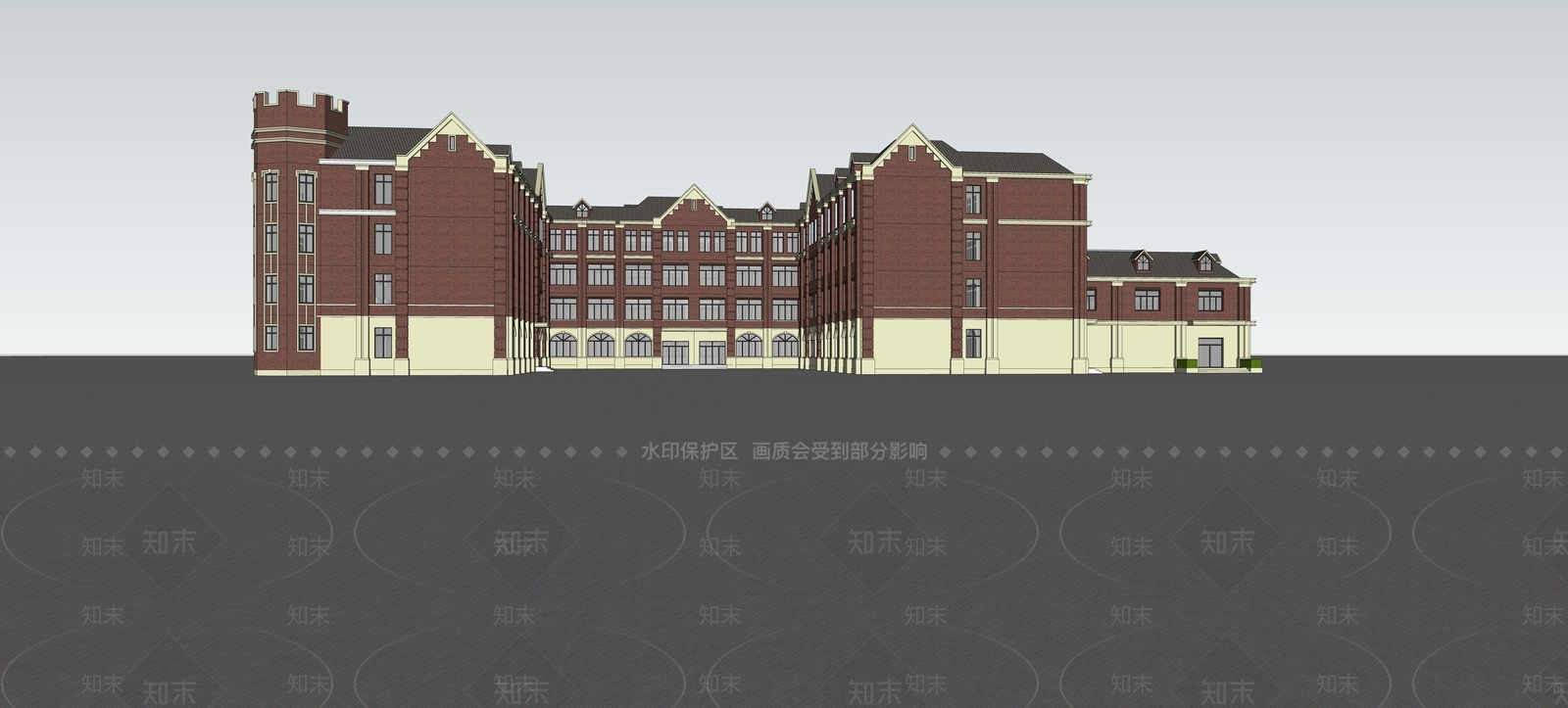 欧式小学SU模型下载【ID:1201821653】
