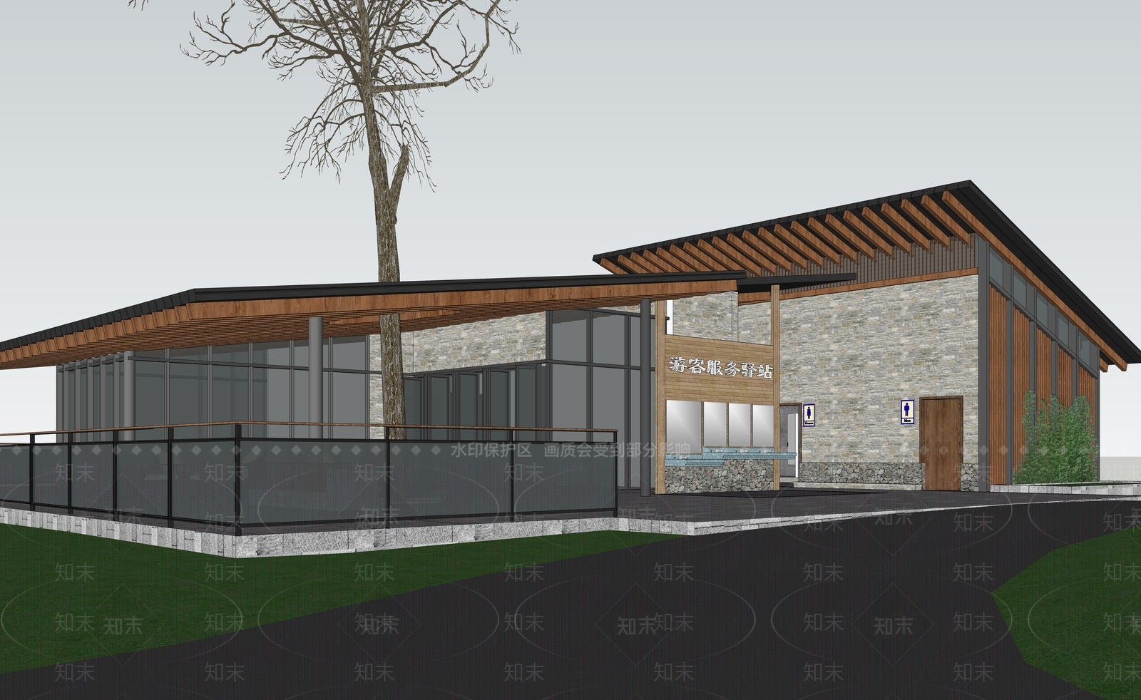 新中式小公建SU模型下载【ID:1201821642】