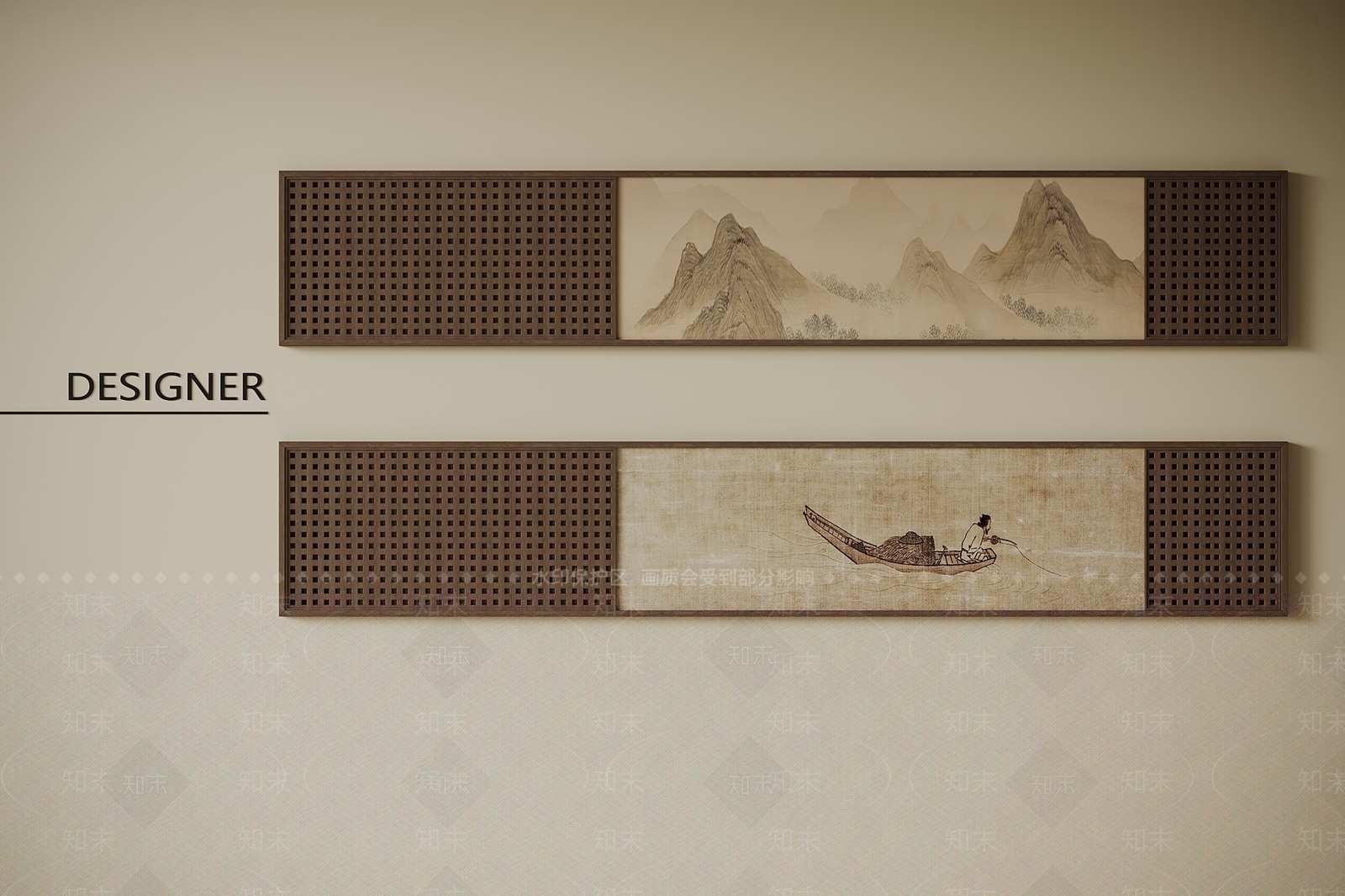 新中式挂画3D模型下载【ID:1201822497】