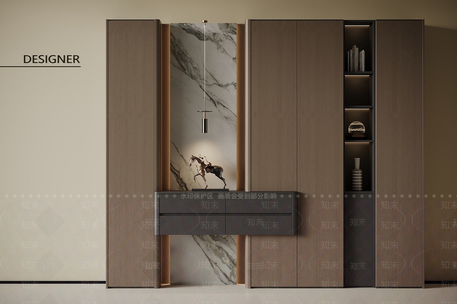 现代意式鞋柜3D模型下载【ID:1201822645】