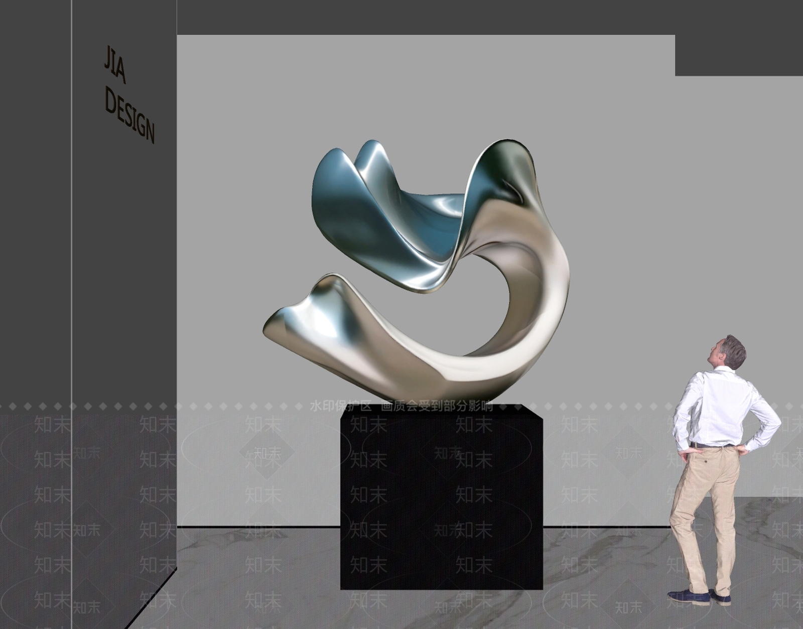 现代雕塑摆件SU模型下载【ID:1201823359】