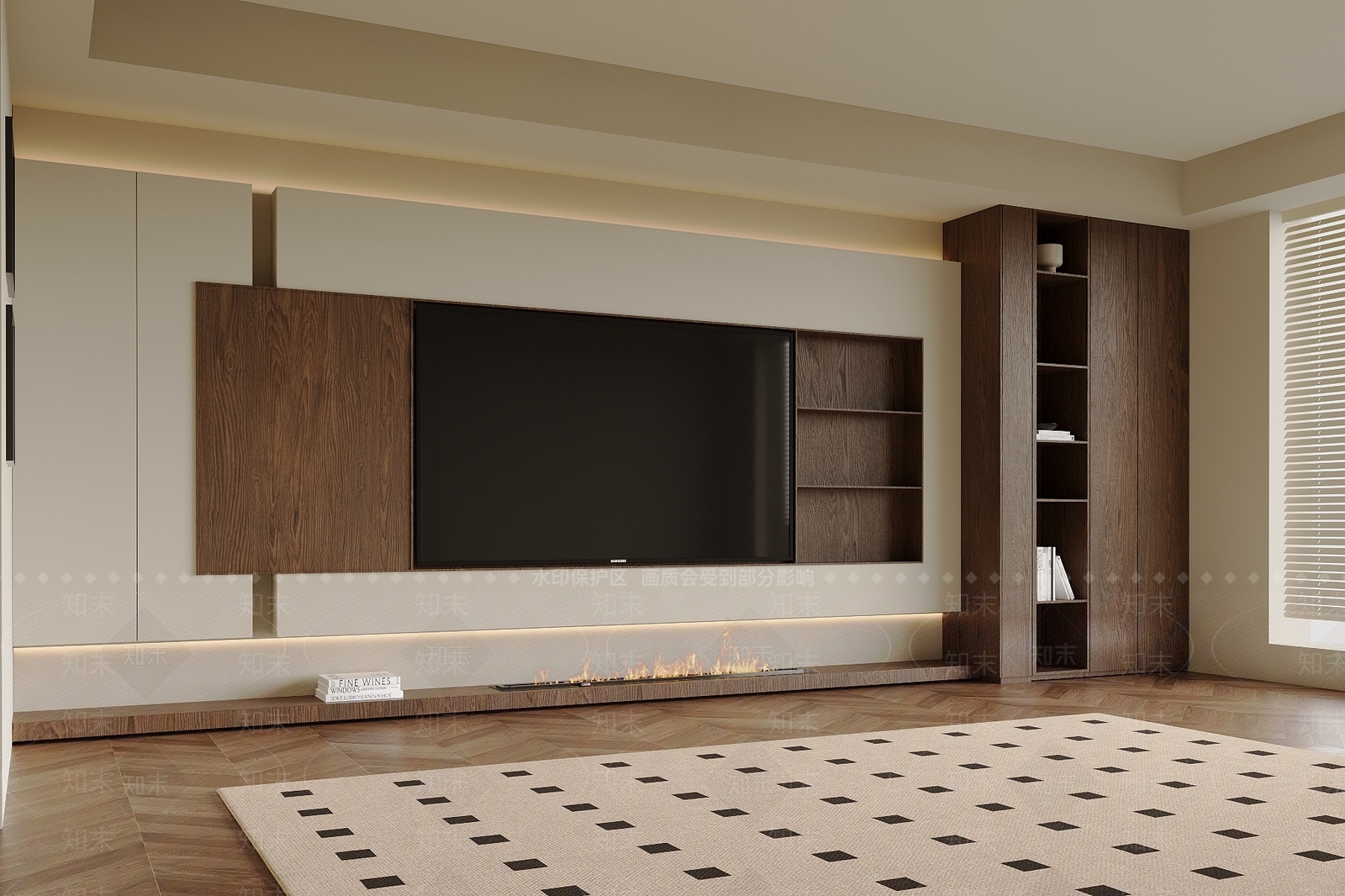 中古电视背景墙3D模型下载【ID:1201824083】