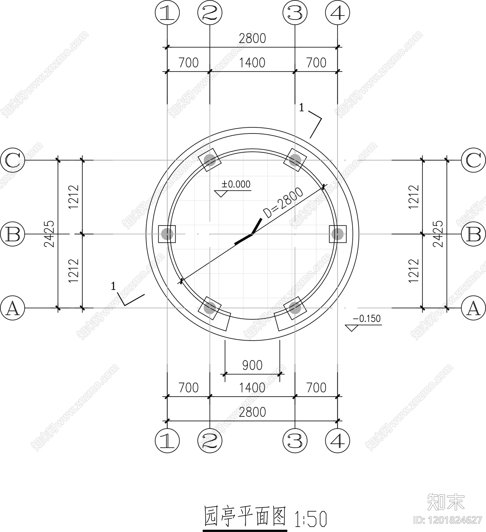 新中式中式亭子图库cad施工图下载【ID:1201824627】