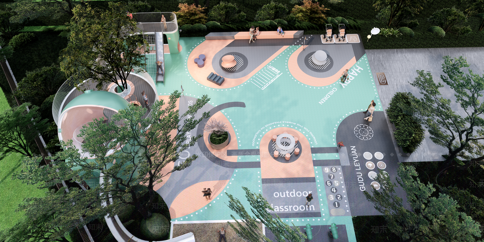 现代儿童游乐空间SU模型下载【ID:1201826066】