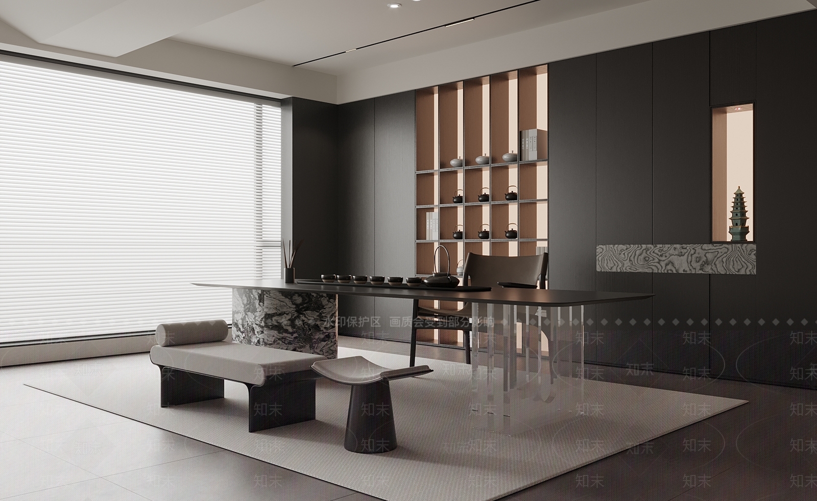 现代茶室3D模型下载【ID:1201825828】